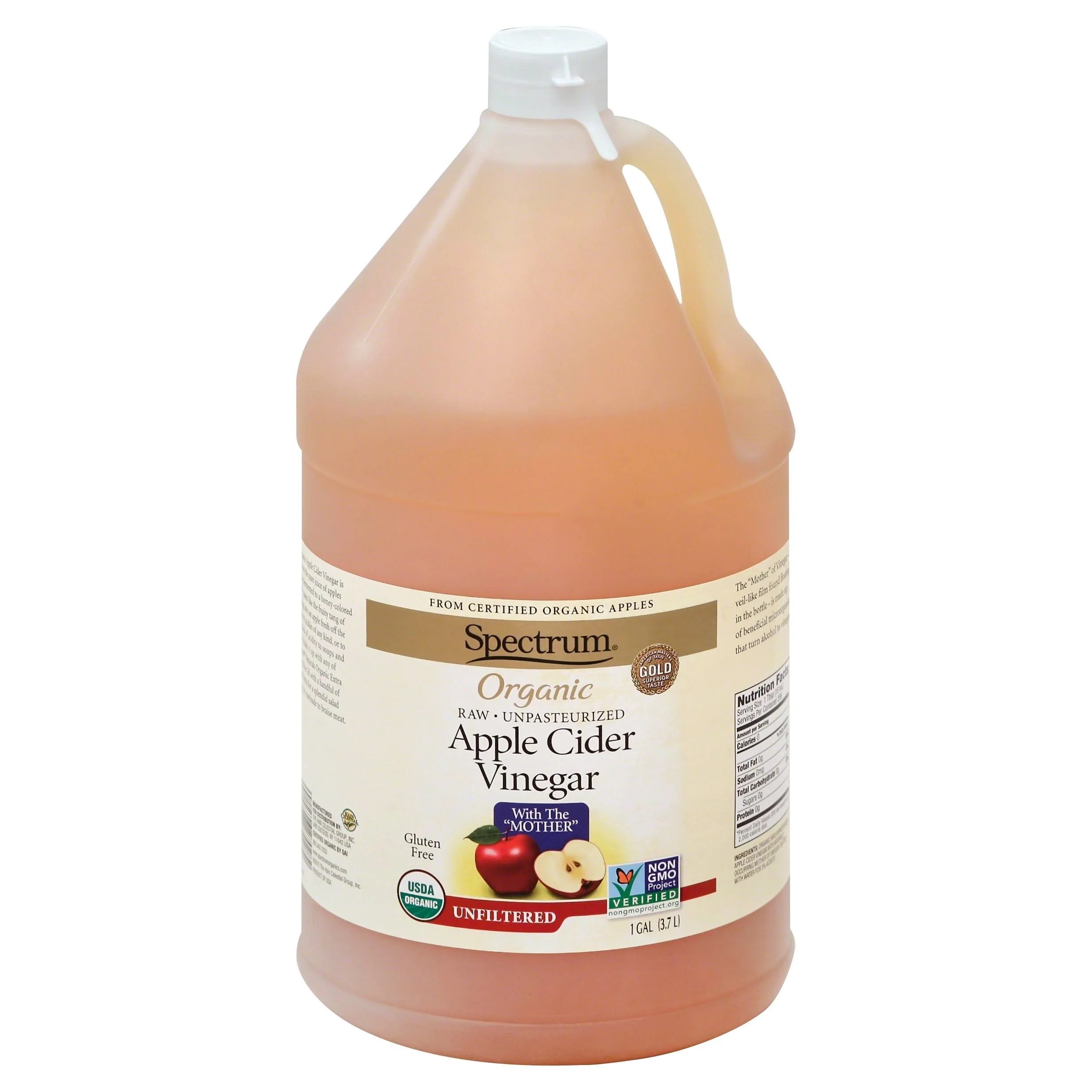 Spectrum Naturals Organic Apple Cider Vinegar, Raw & Unfiltered, 1