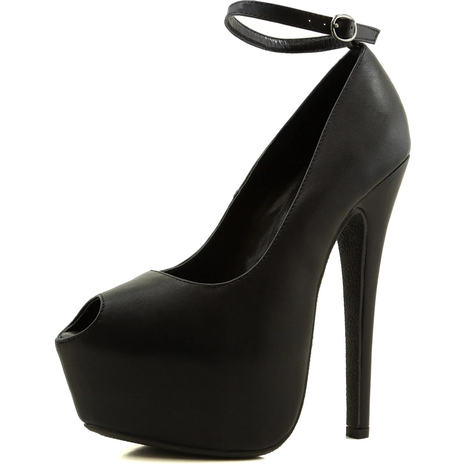 DailyShoes Women's Extreme High Fashion Ankle Strap Peep Toe Hidden