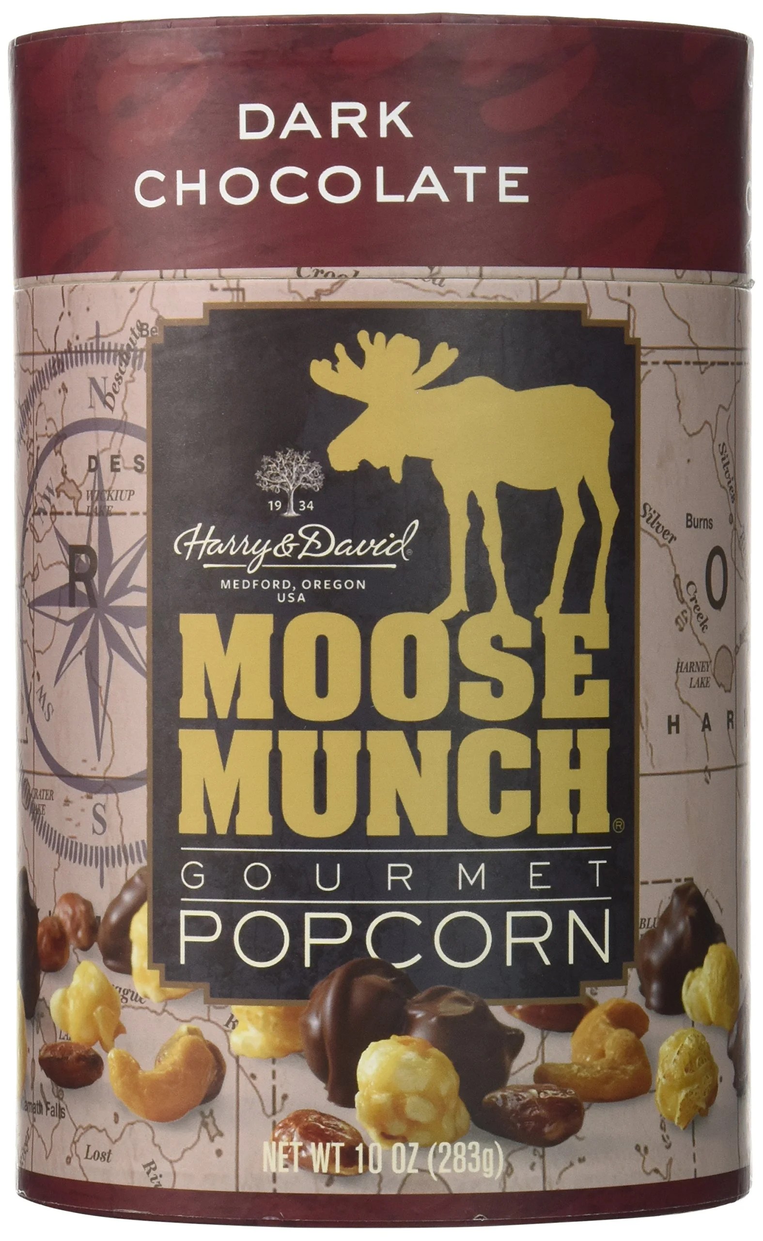 Harry & David Gourmet Dark Chocolate Moose Munch, 10 Oz. Cylinder