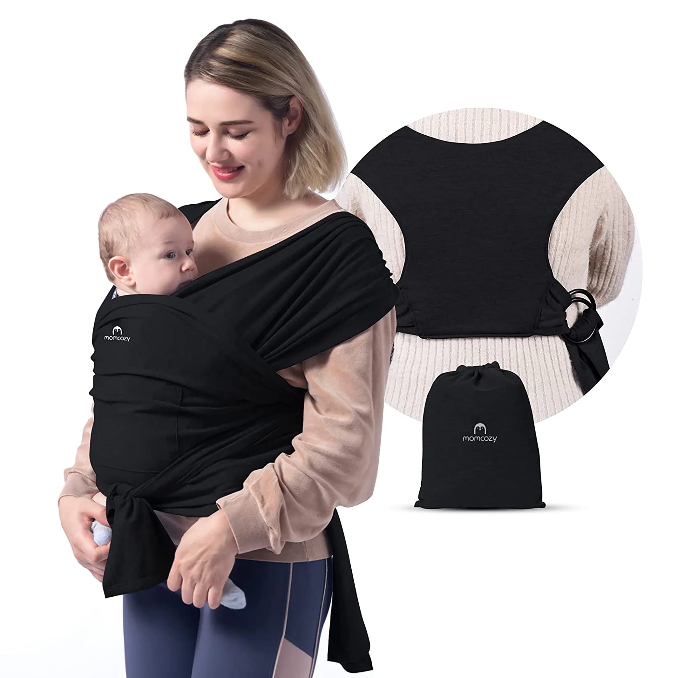 Momcozy Baby Wrap Carrier Slings, Adjustable Baby Carriers for Newborn