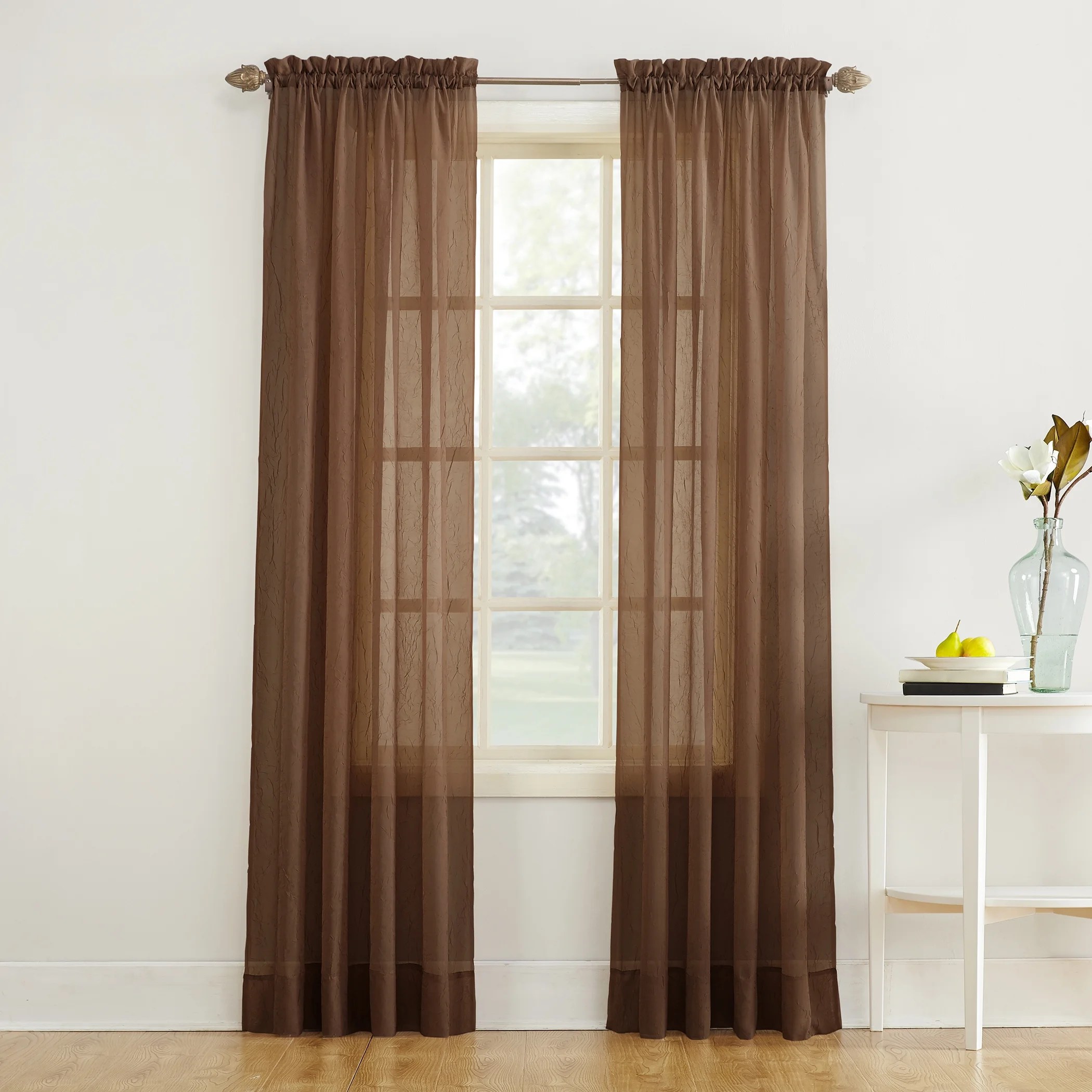 No. 918 Jillian Crushed Voile Sheer Rod Pocket Curtain Panel