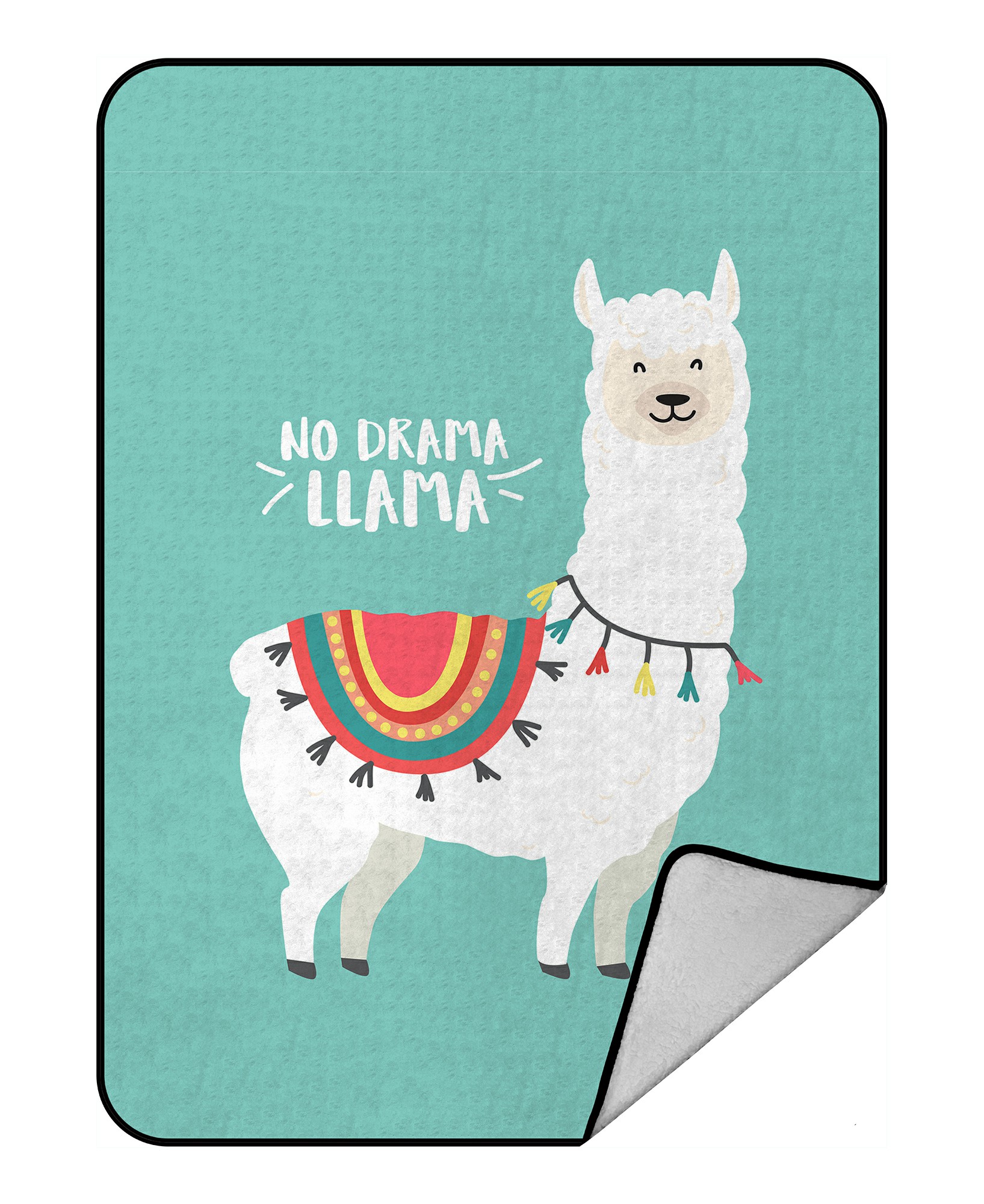 ECZJNT Cute Cartoon Llama Design Throw Blanket Fleece Blankets Plush
