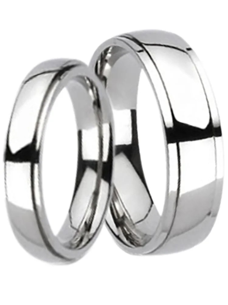 LaRaso & Co Matching His and Hers Wide Titanium Wedding