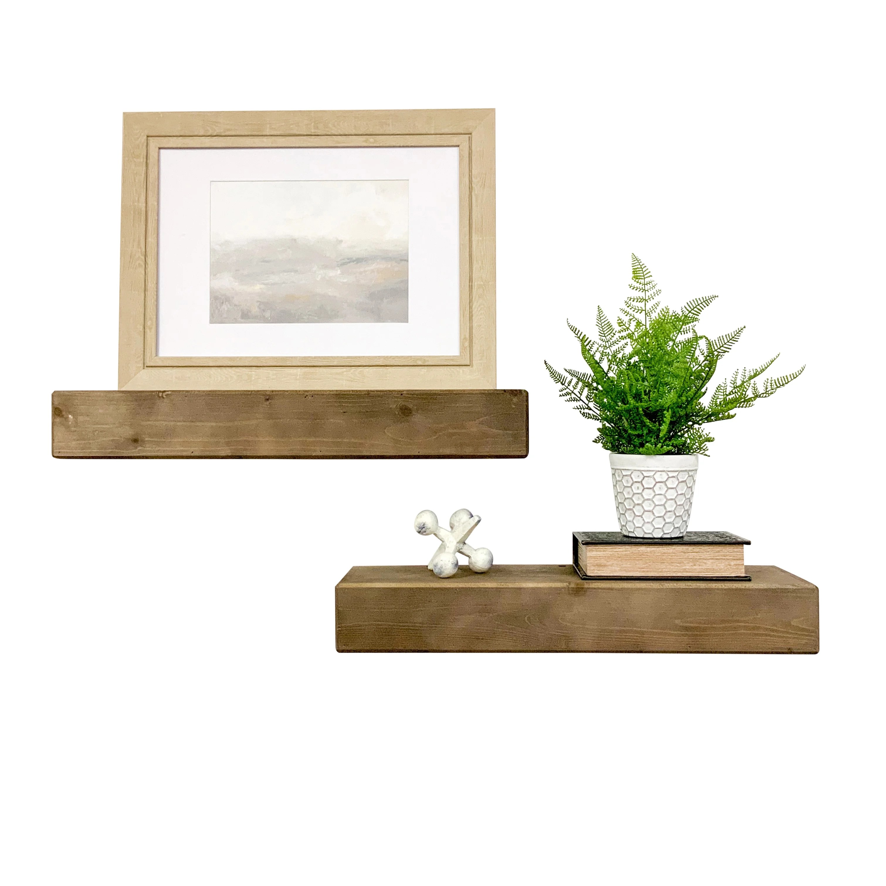 Del Hutson Designs Dark Walnut 24inch Artisan Haute Floating Mantle