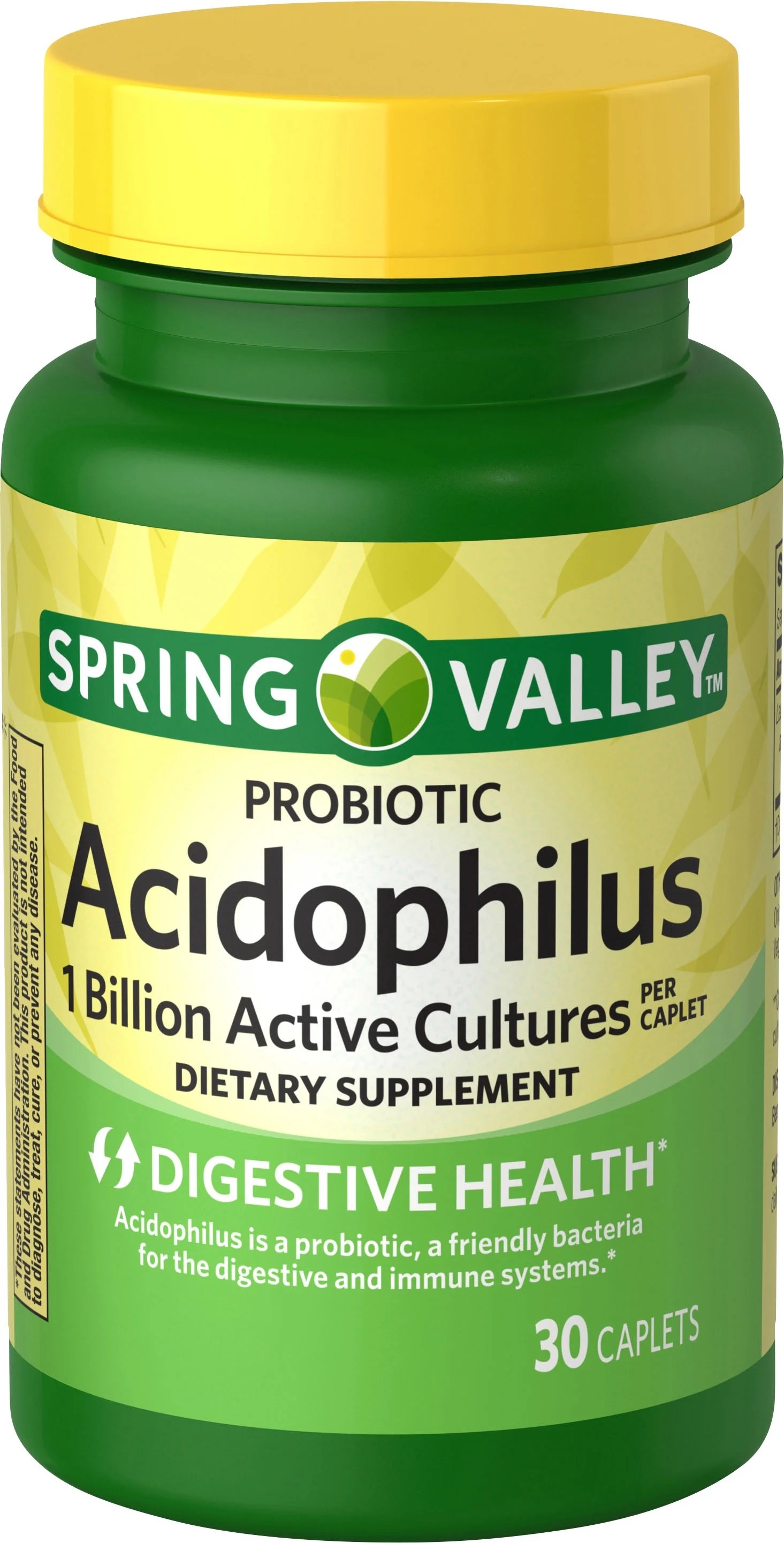 Spring Valley Acidophilus Probiotic Caplets, 5 mg, 30 Count Walmart