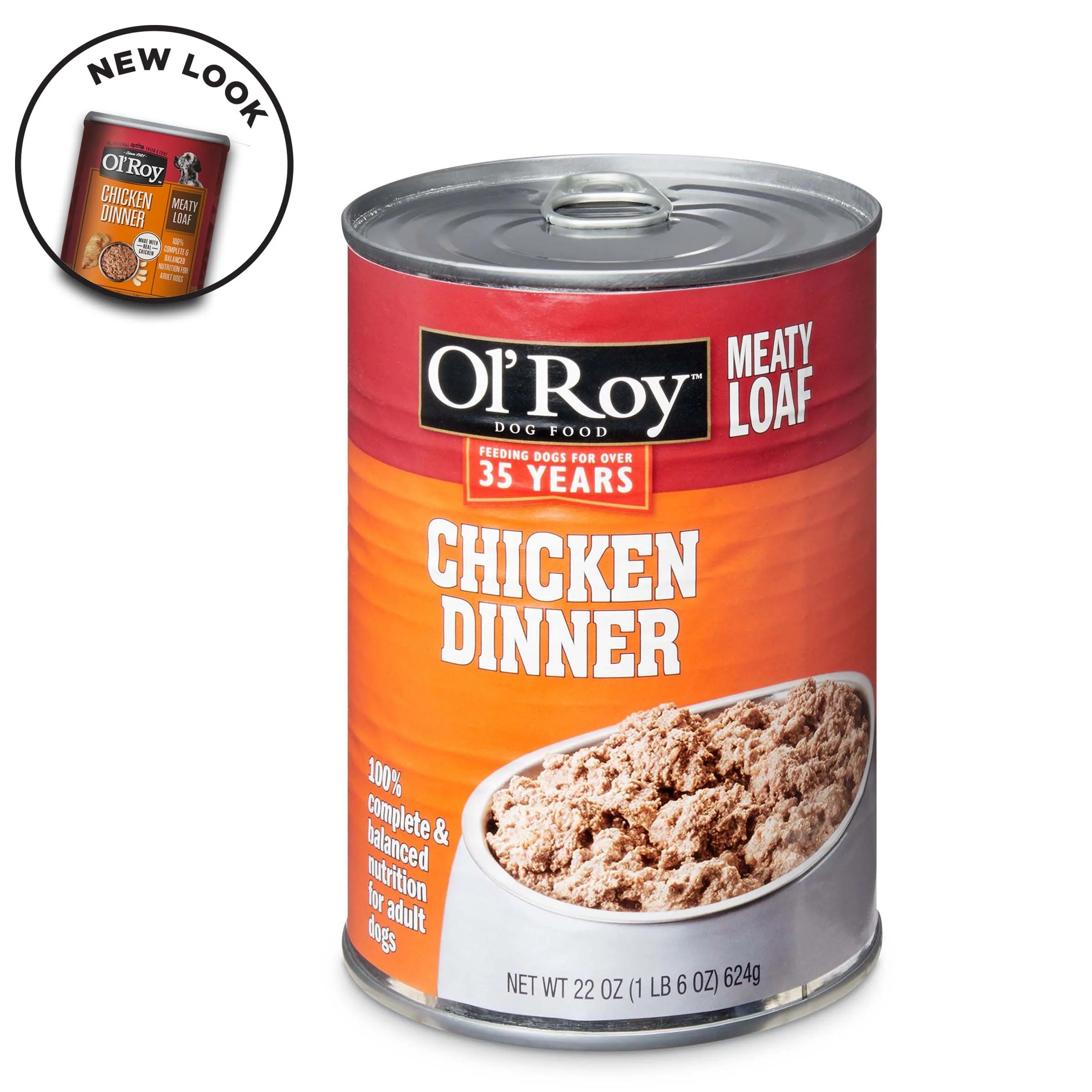 Ol' Roy Meaty Loaf Wet Dog Food, Chicken Dinner, 22 oz