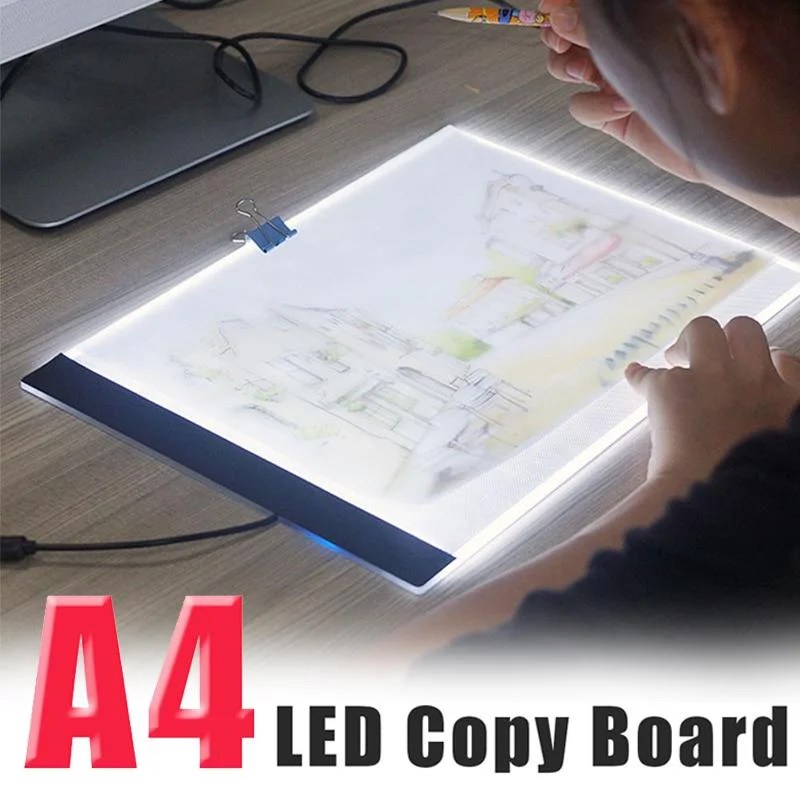 HERCHR 1pc A4 LED Art Stencil Board Light Pad Tracing Drawing Table