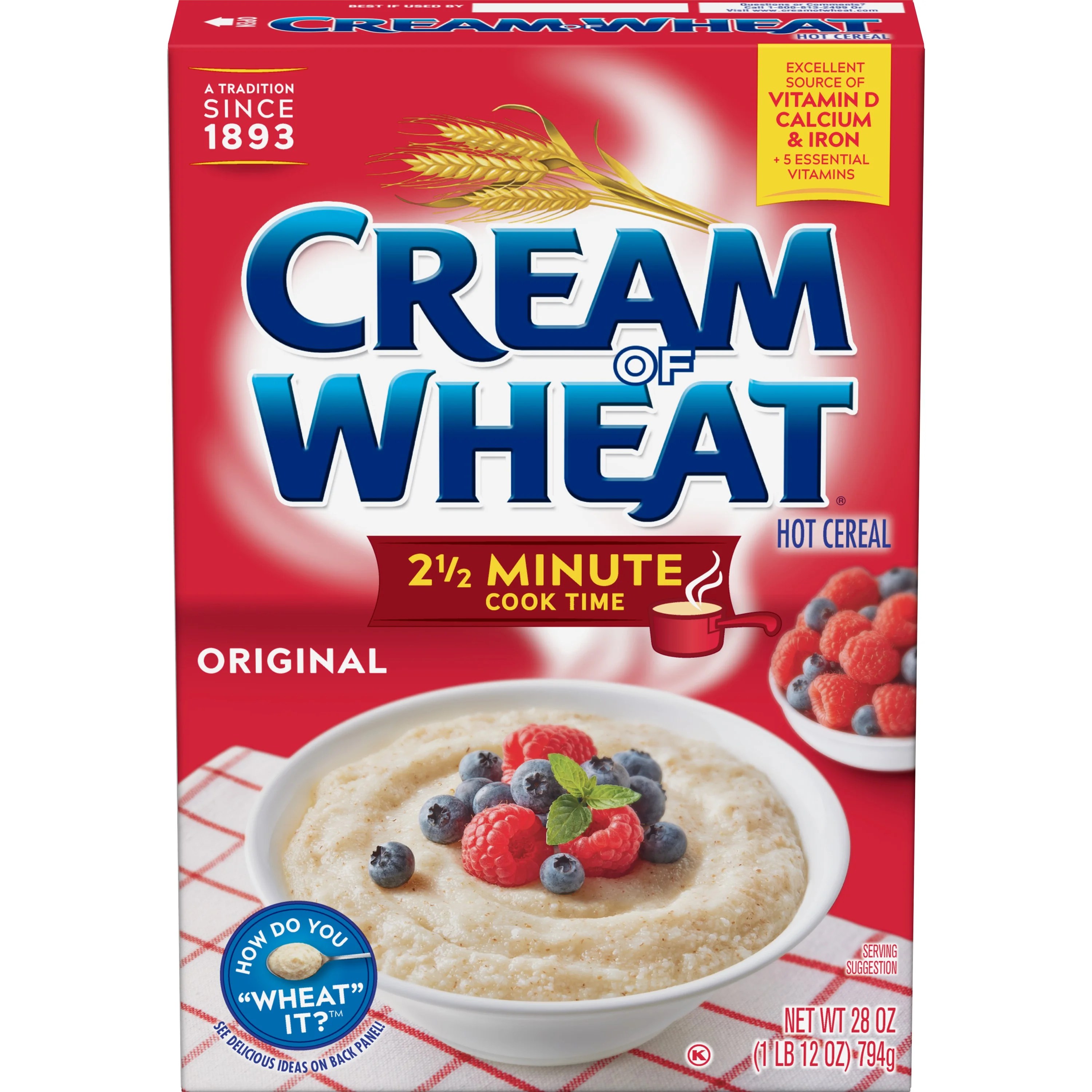 Cream of Wheat Original Hot Cereal, Kosher, 28 OZ Box, 2.5 Min