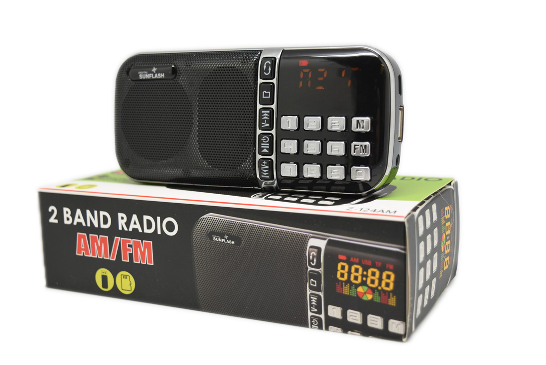 Portable Rechargeable Pocket Size Radio Speaker With USB SD Headphones
