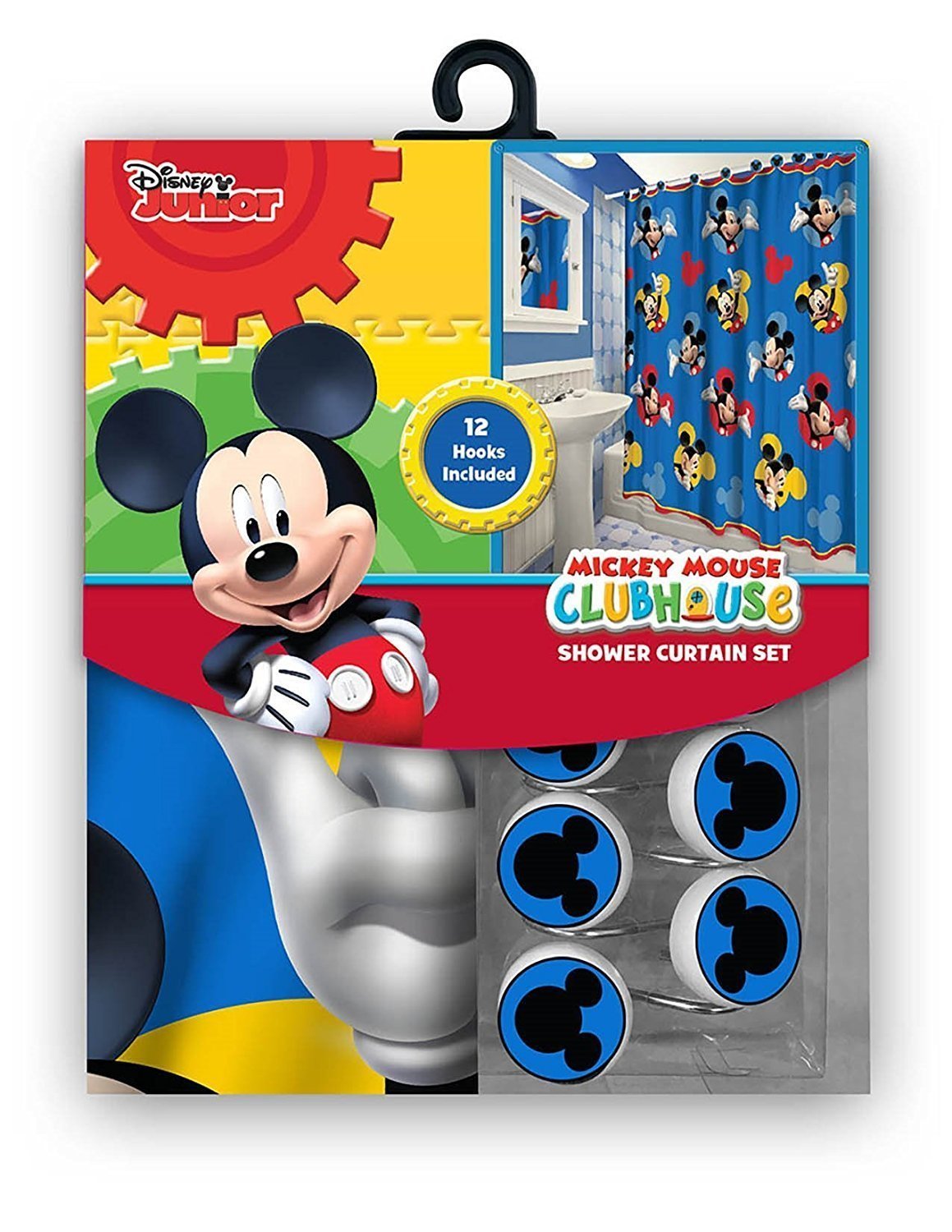 13pc Disney Mickey Mouse Clubhouse Shower Curtain and Hooks Set