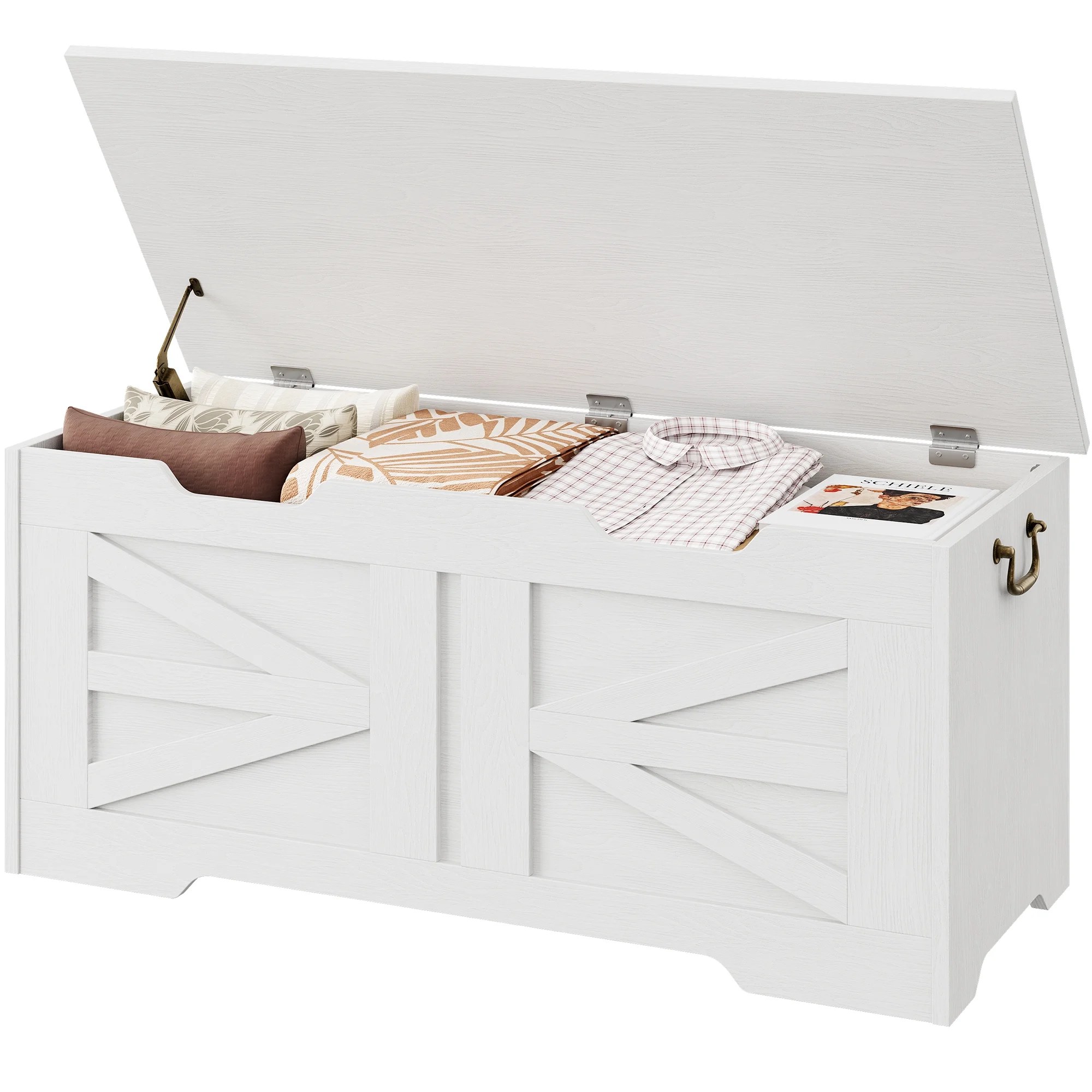 Storage Chest, 39.37" Large Storage Trunk with Safety Hinge, Storage