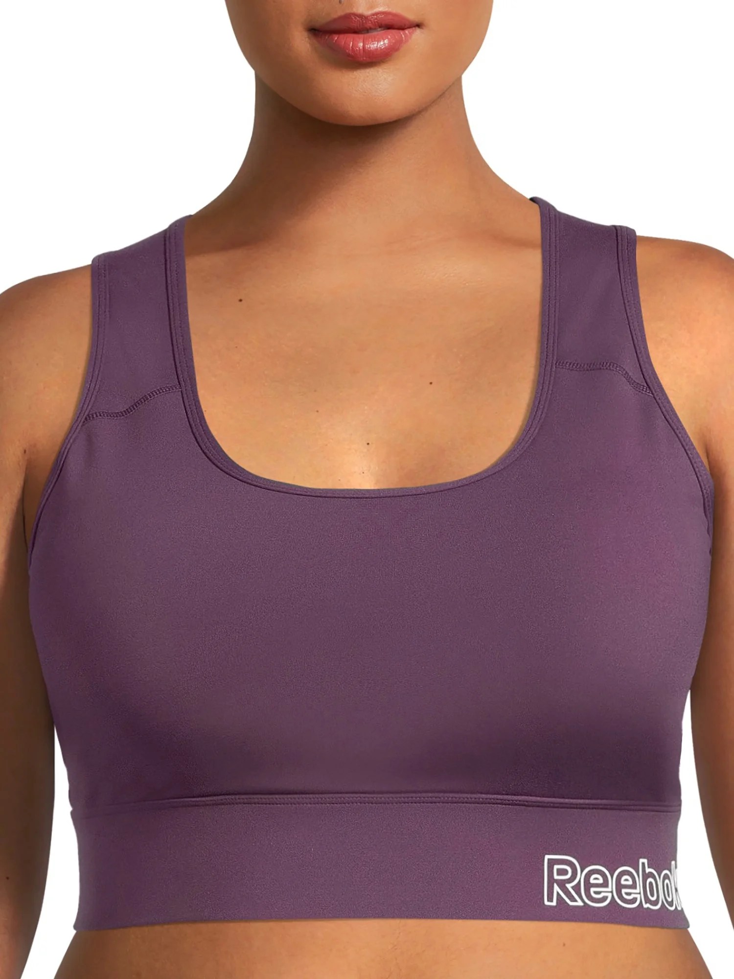 Reebok Women's Plus Size Essential Sports Bra with Back Pocket and