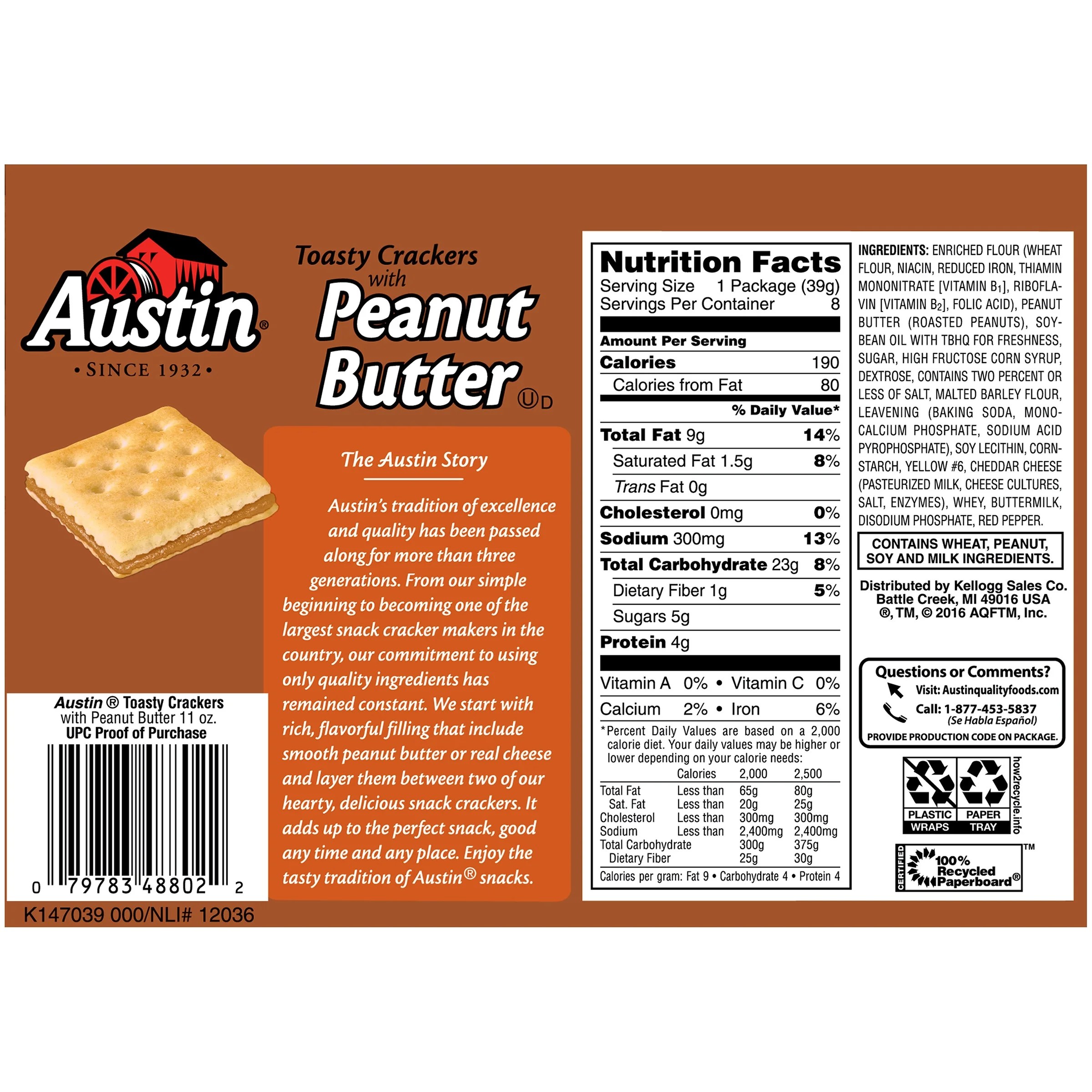 Keebler Peanut Butter Crackers Nutrition Facts Runners High Nutrition