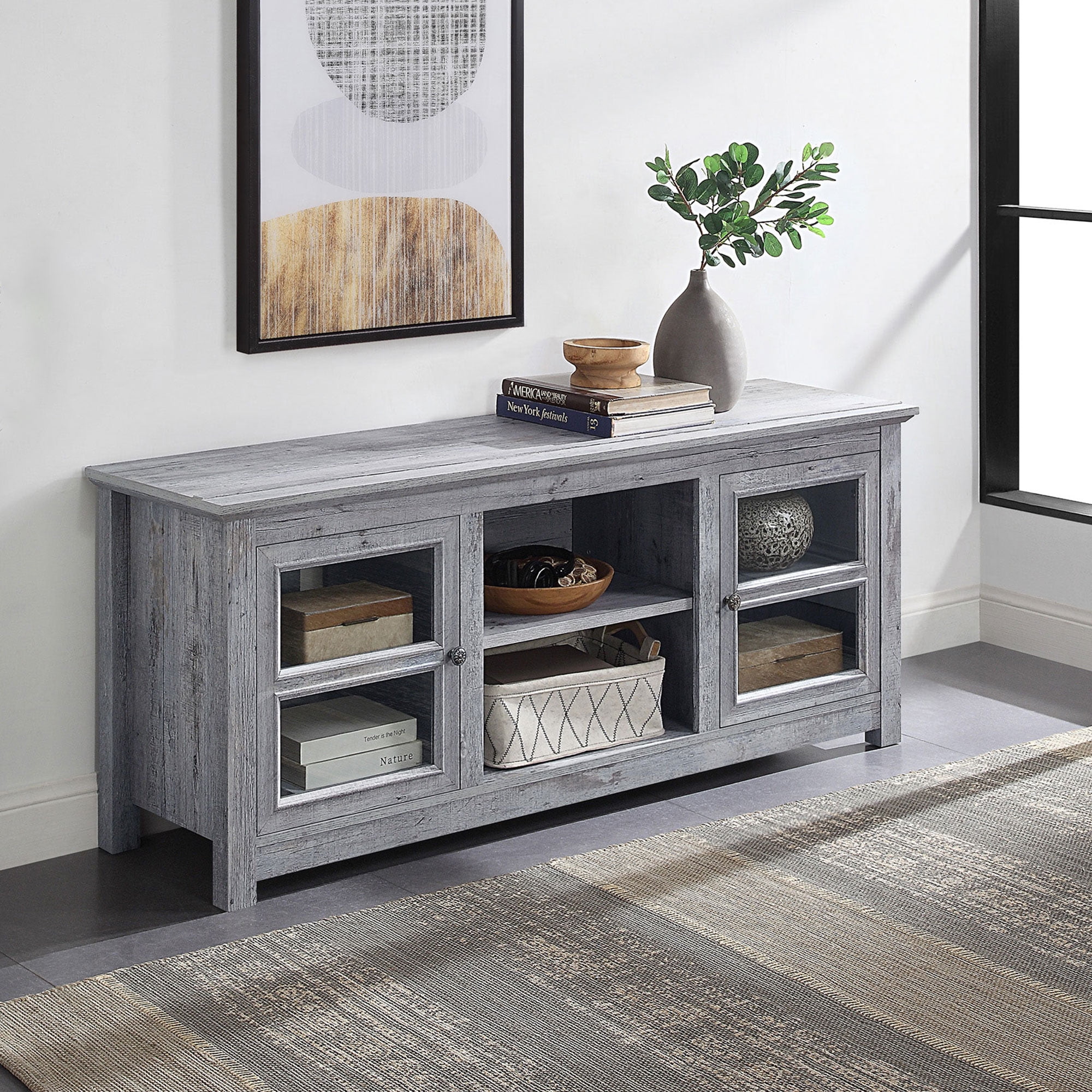 BELLEZE Kenton 58" TV Stand Console Fit TV's Up To 65" Entertainment