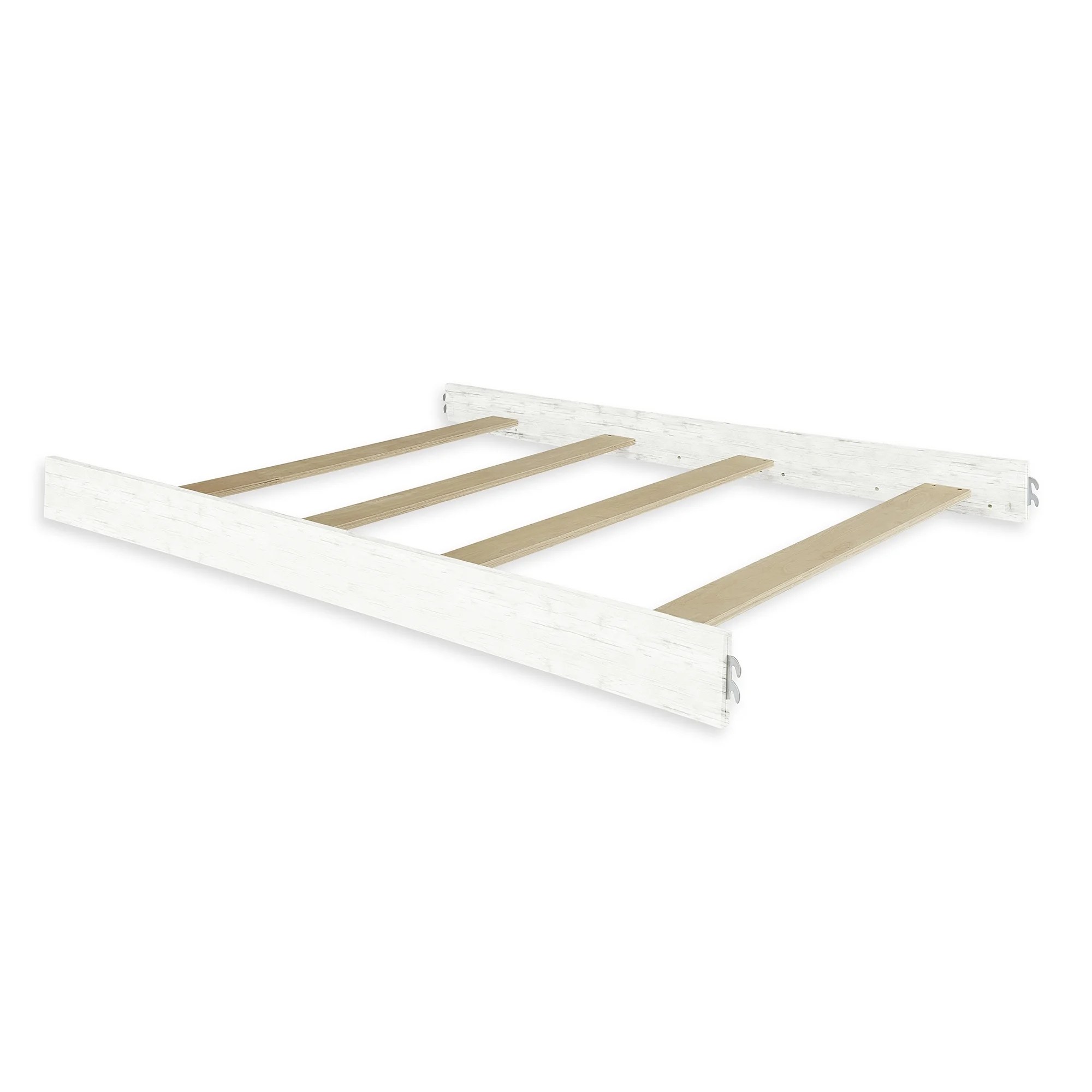 Evolur Convertible Crib Wooden Full Size Bed Rail, Weathered White