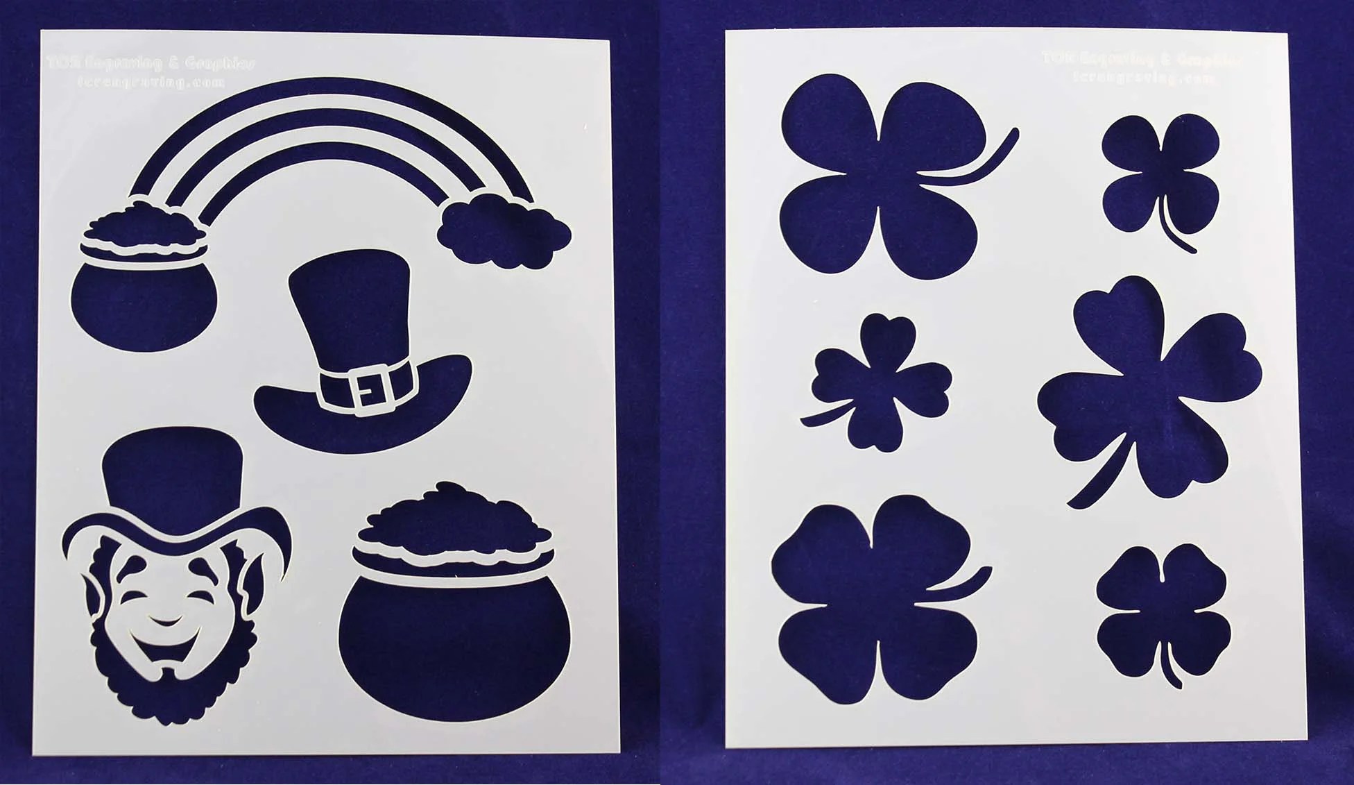 St. Patrick's Day Stencils 2 Piece Set 8 x 10 Inches