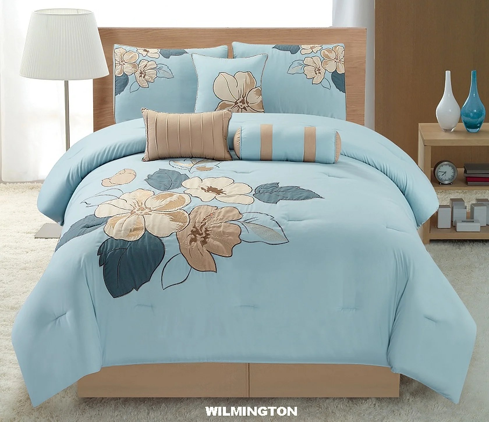 Unique Home Wilmington Floral Comforter 7 Piece Bed Set Ruffled Bed In Unique Home Wilmington Floral Comforter 7 Piece Bed Set Ruffled Bed In