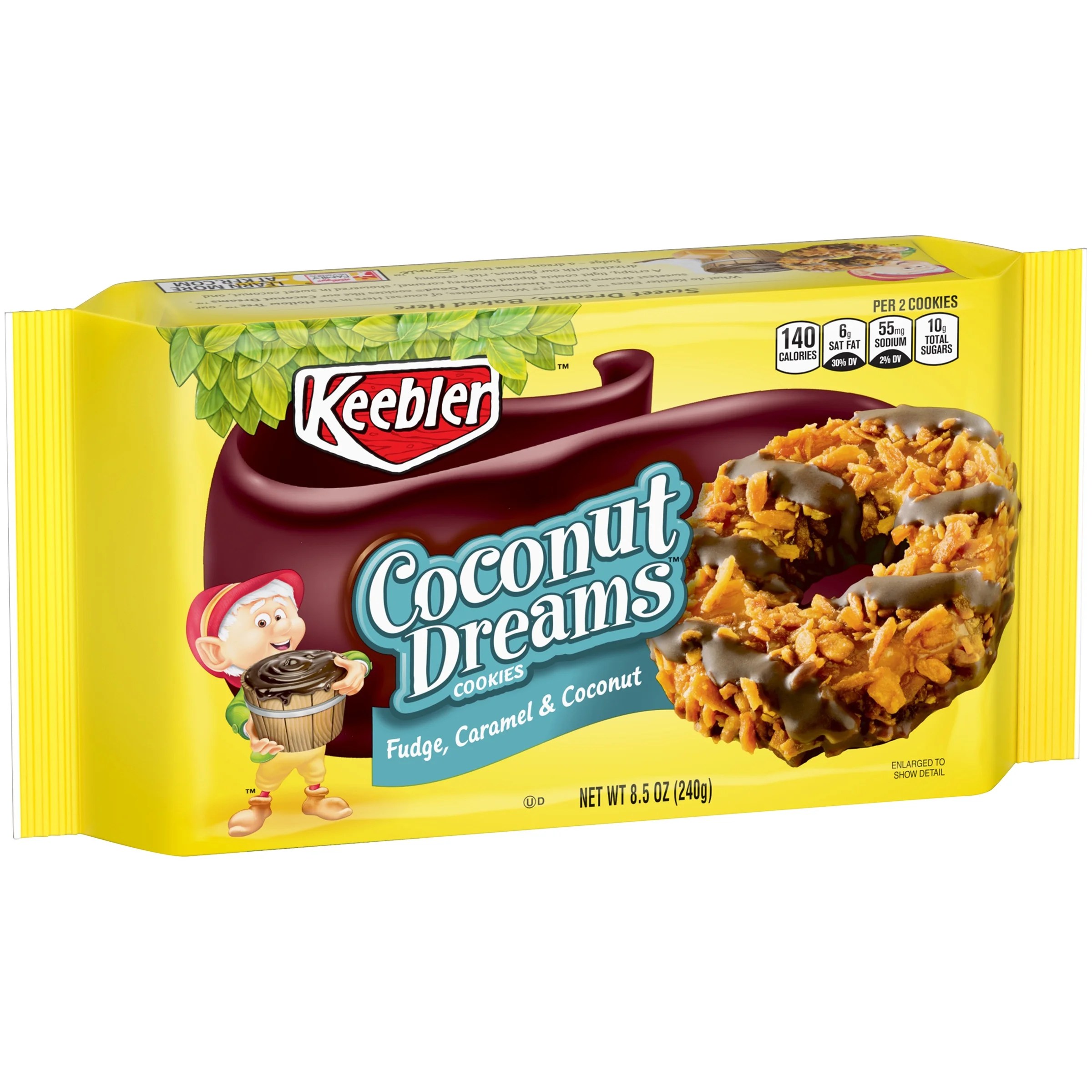 Keebler Fudge Stripes Coconut Dreams Caramel & Coconut Cookies 8.5 oz