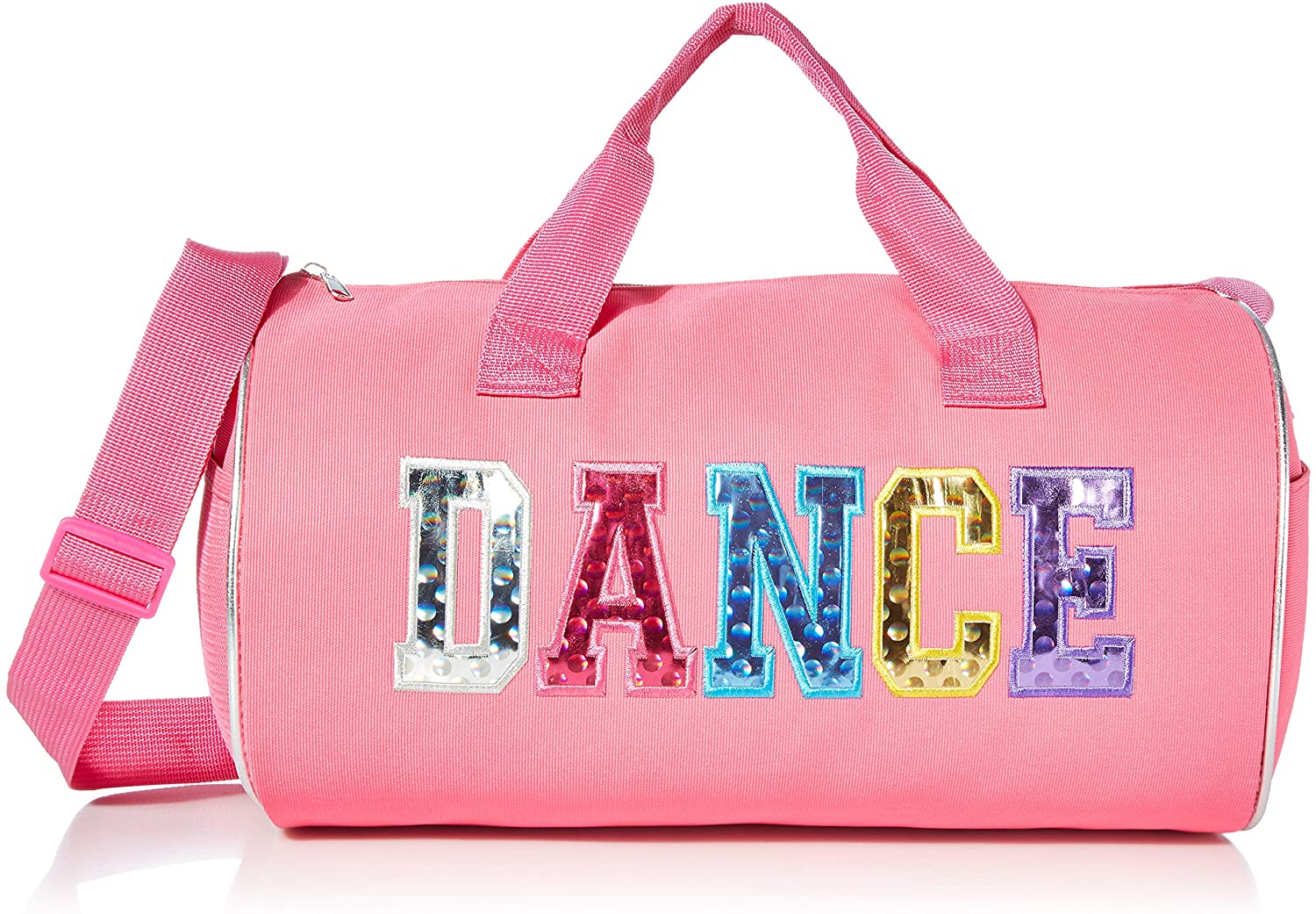 Dance Duffel Bag With Multicolored Dance Print Fuchsia