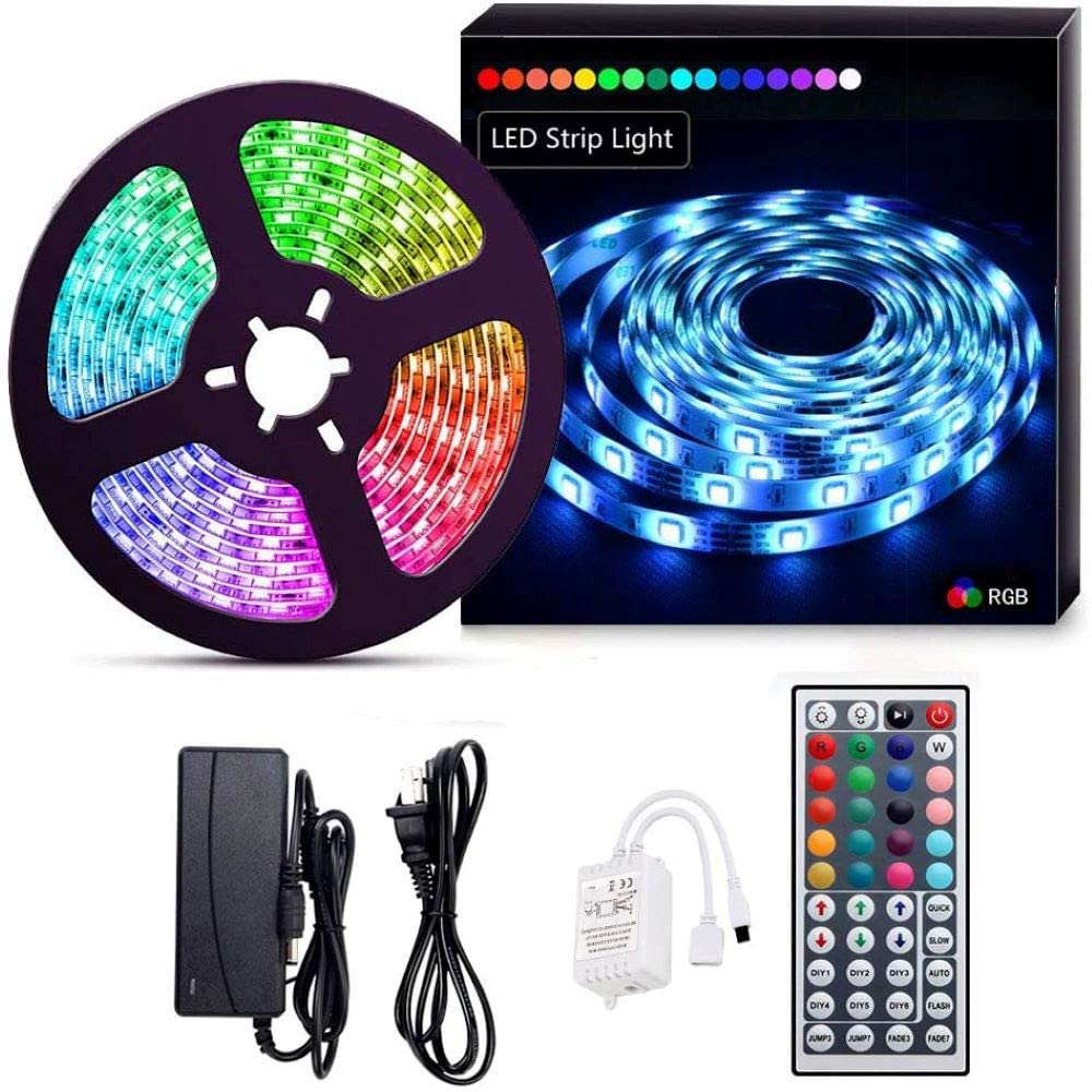 HEMU FASHION Led Strip Lights 16.4 ft 10m with 44 Keys IR Remote and HEMU FASHION Led Strip Lights 16.4 ft 10m with 44 Keys IR Remote and