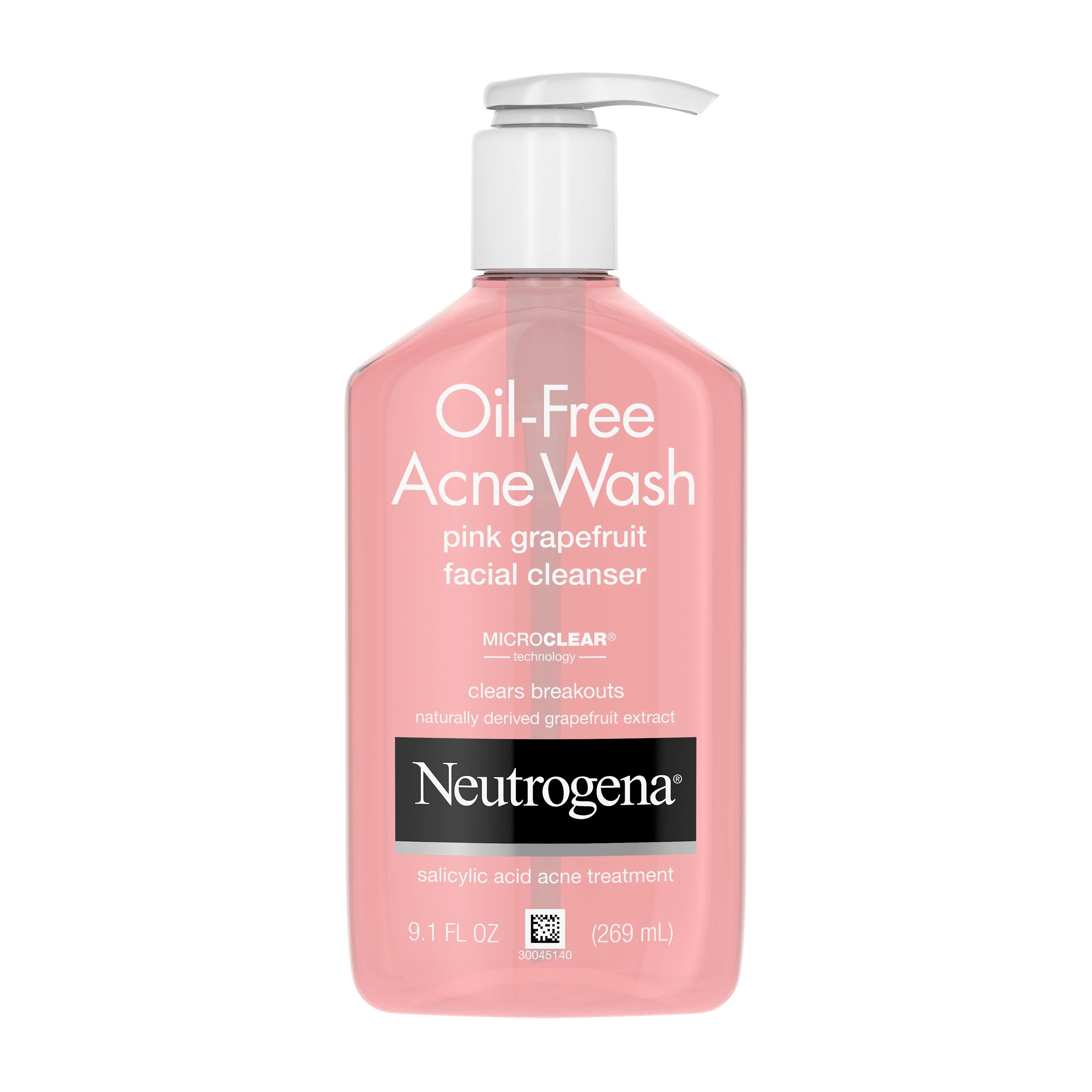Neutrogena OilFree Pink Grapefruit Acne Facial Cleanser, 9.1 fl. oz