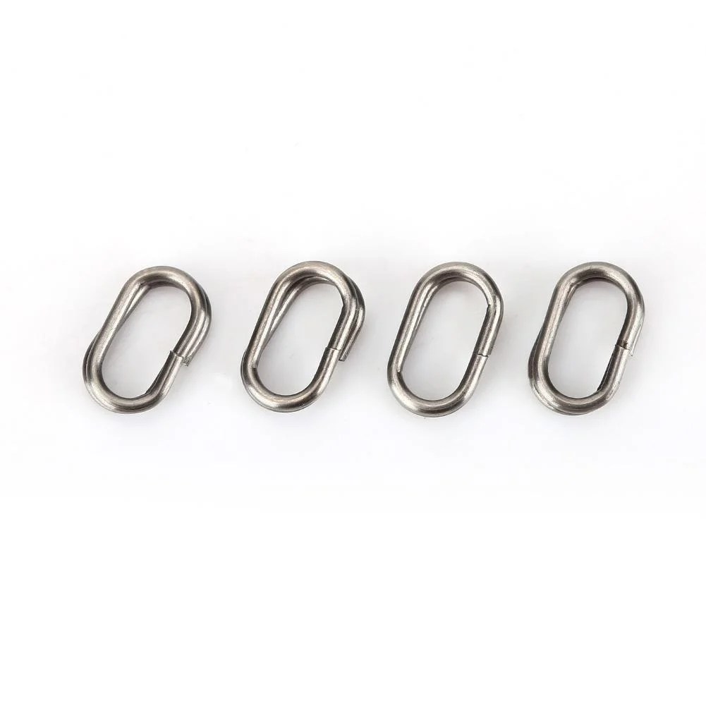 HERCHR Split Rings, 100Pcs Stainless Steel Oval Split Rings Swivel Snap