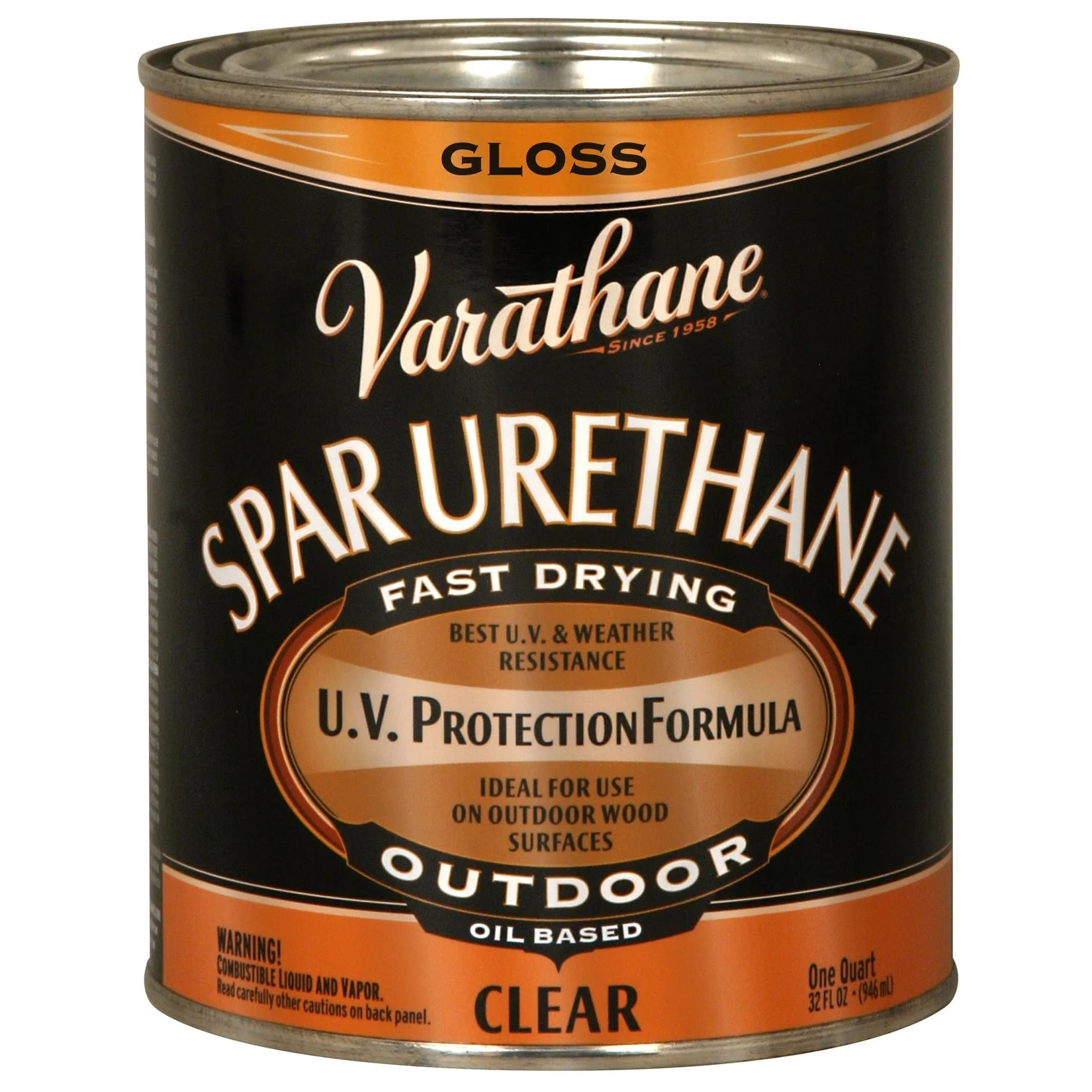 Varathane 242180H 1 Quart Crystal Clear Spar Urethane Exterior Oil