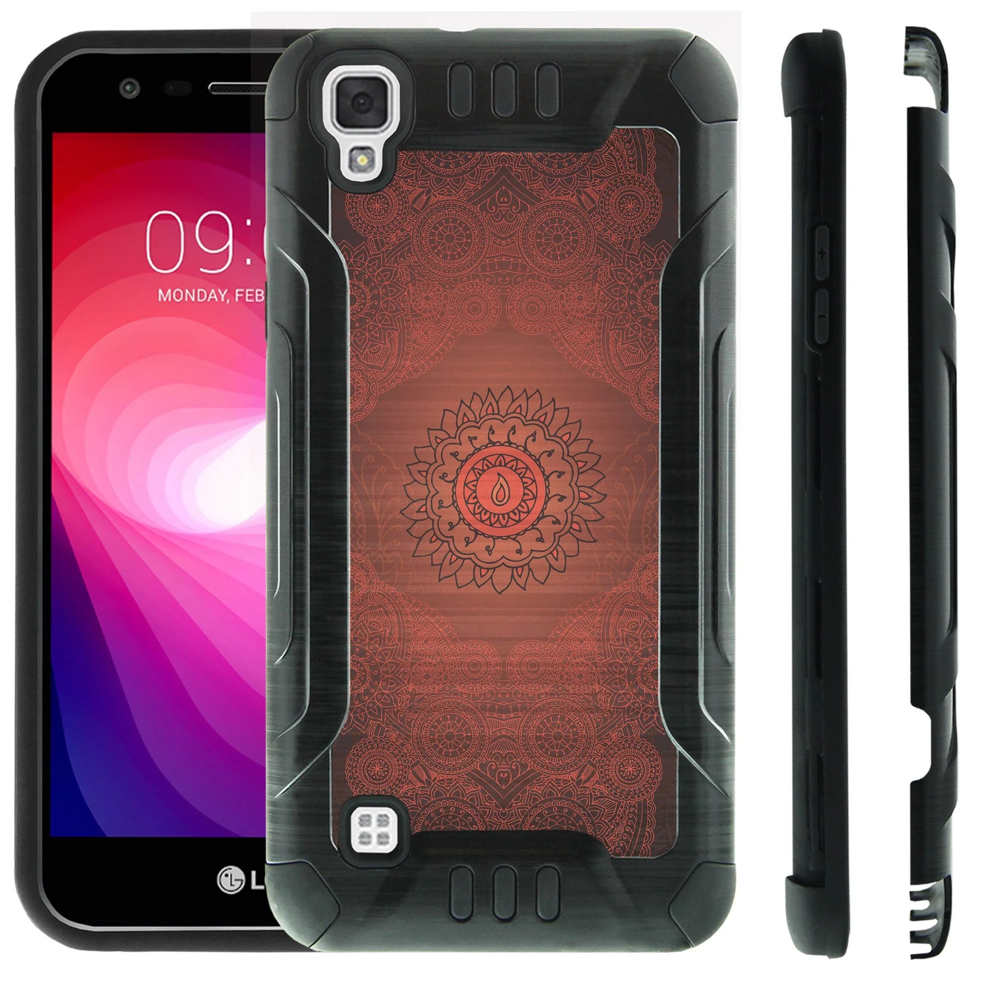 [ LG Volt 3 Case LG Tribute HD Hard Cover] [ProTech] Brushed Metal