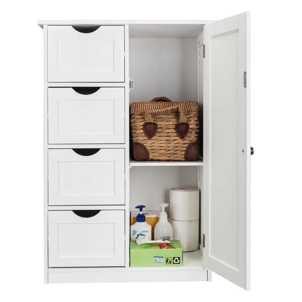 OTVIAP Single Door Bathroom Storage with 4 Drawers OTVIAP Single Door Bathroom Storage with 4 Drawers