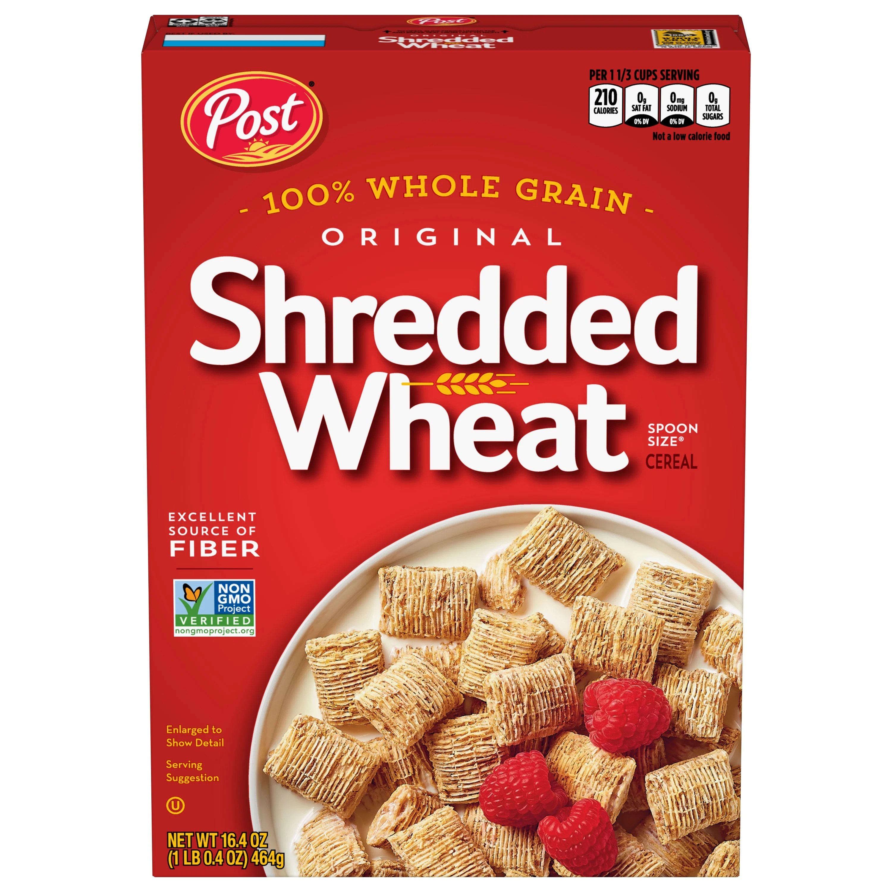 Post Spoon Size Shredded Wheat, Whole Grain Breakfast Cereal, Excellent