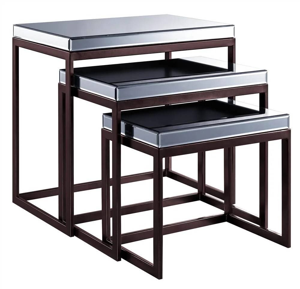 3Pc Nesting Table Set in Brown