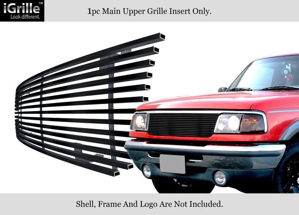 Fits 19931997 Ford Ranger Black Stainless Steel Billet Grille Grill