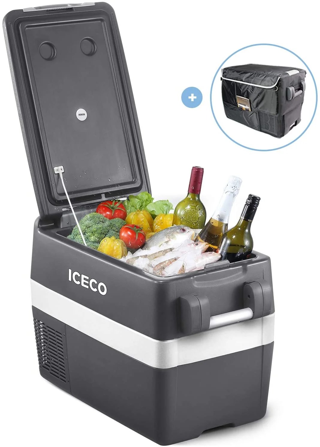 JP40 Portable Refrigerator Fridge Freezer, 12V Cooler Refrigerator, 40