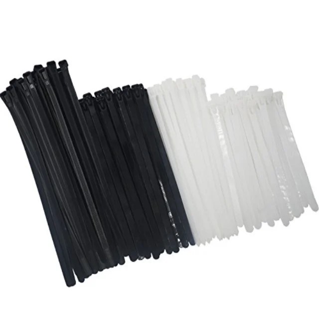 reusable releasable adjustable nylon cable zip ties 100 pack 6+8(small)+8+10 inch assorted black