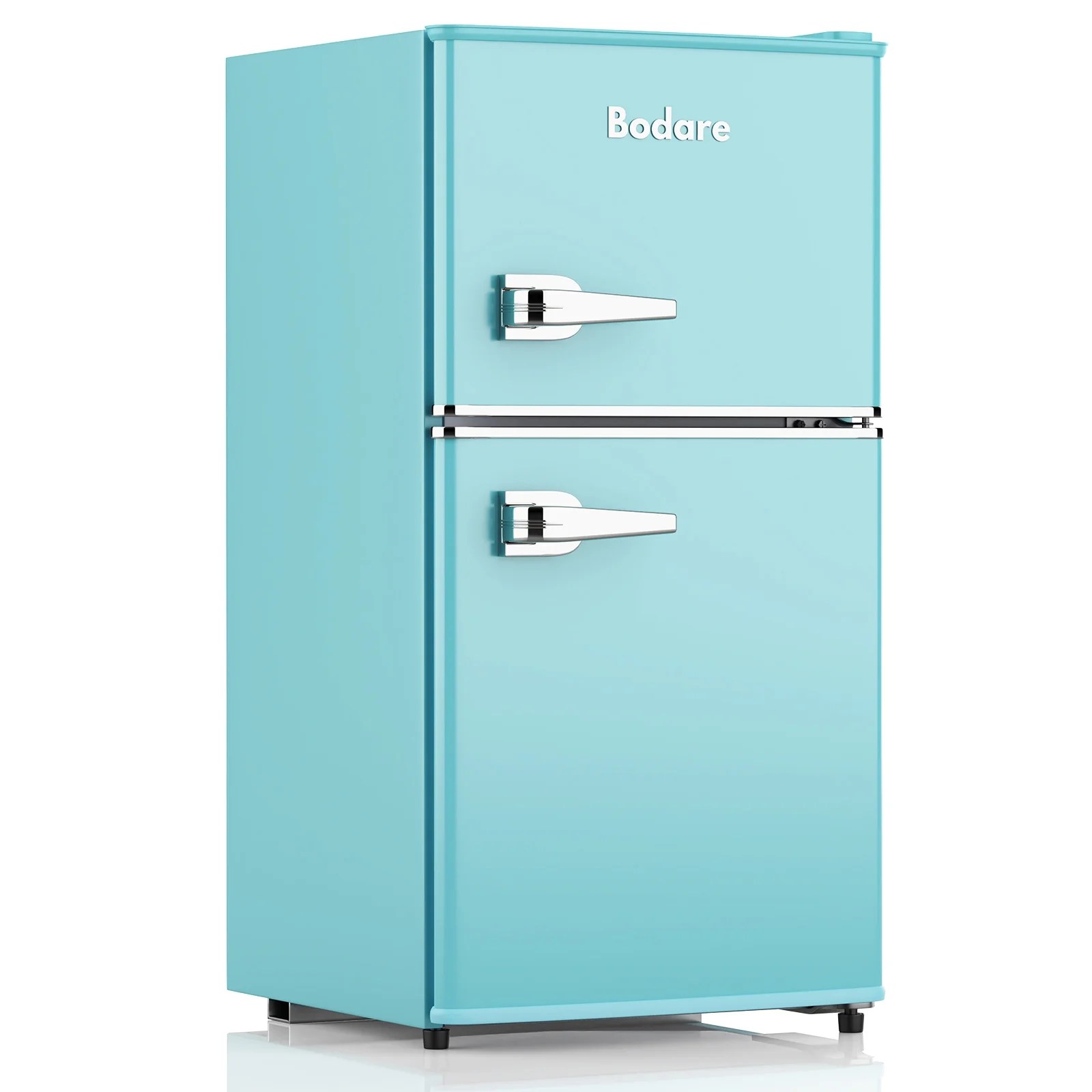 Bodare Retro Mini Fridge with Freezer 3.2 Cu.Ft Mini Refrigerator with
