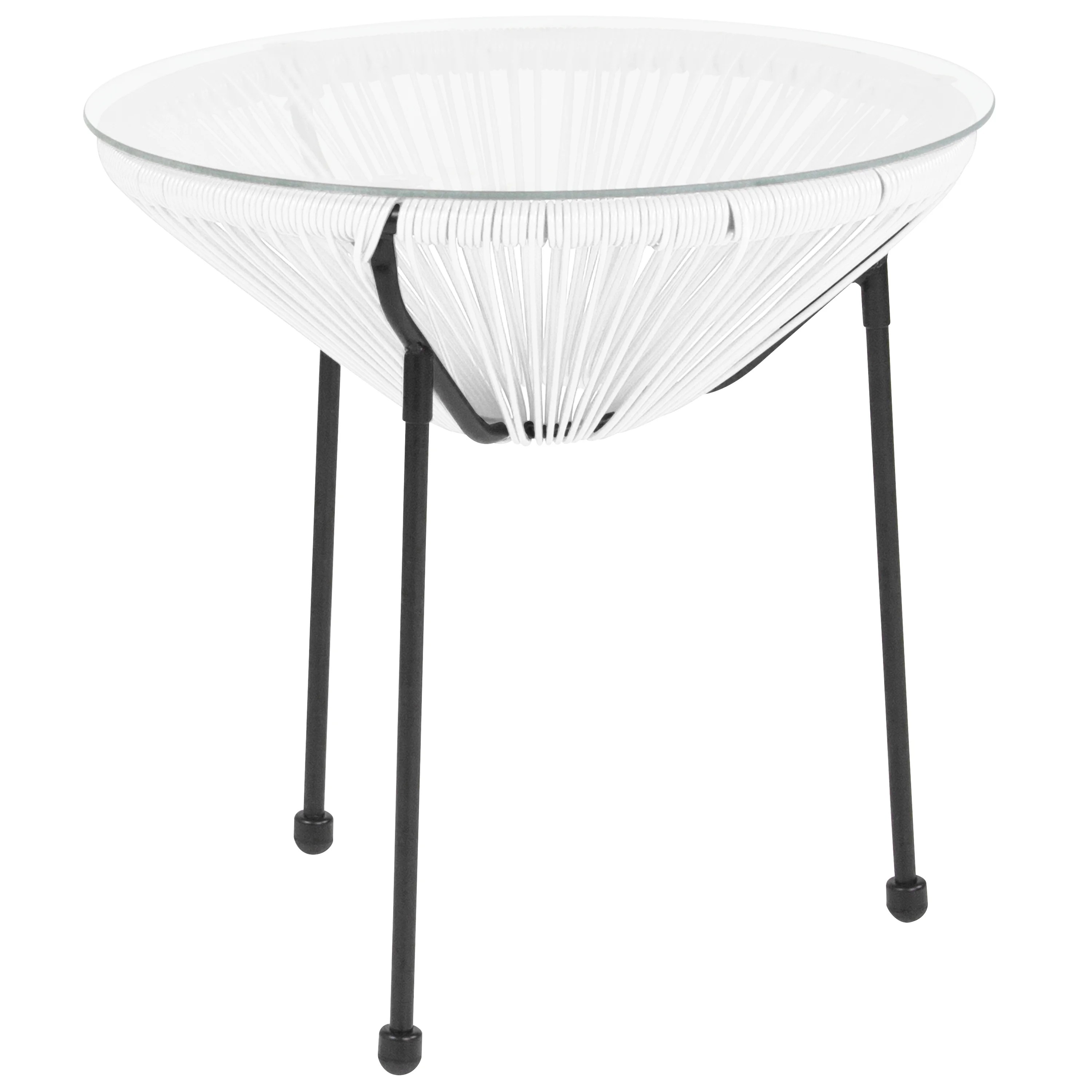 Flash Furniture Valencia Oval Comfort Series Take Ten White Rattan
