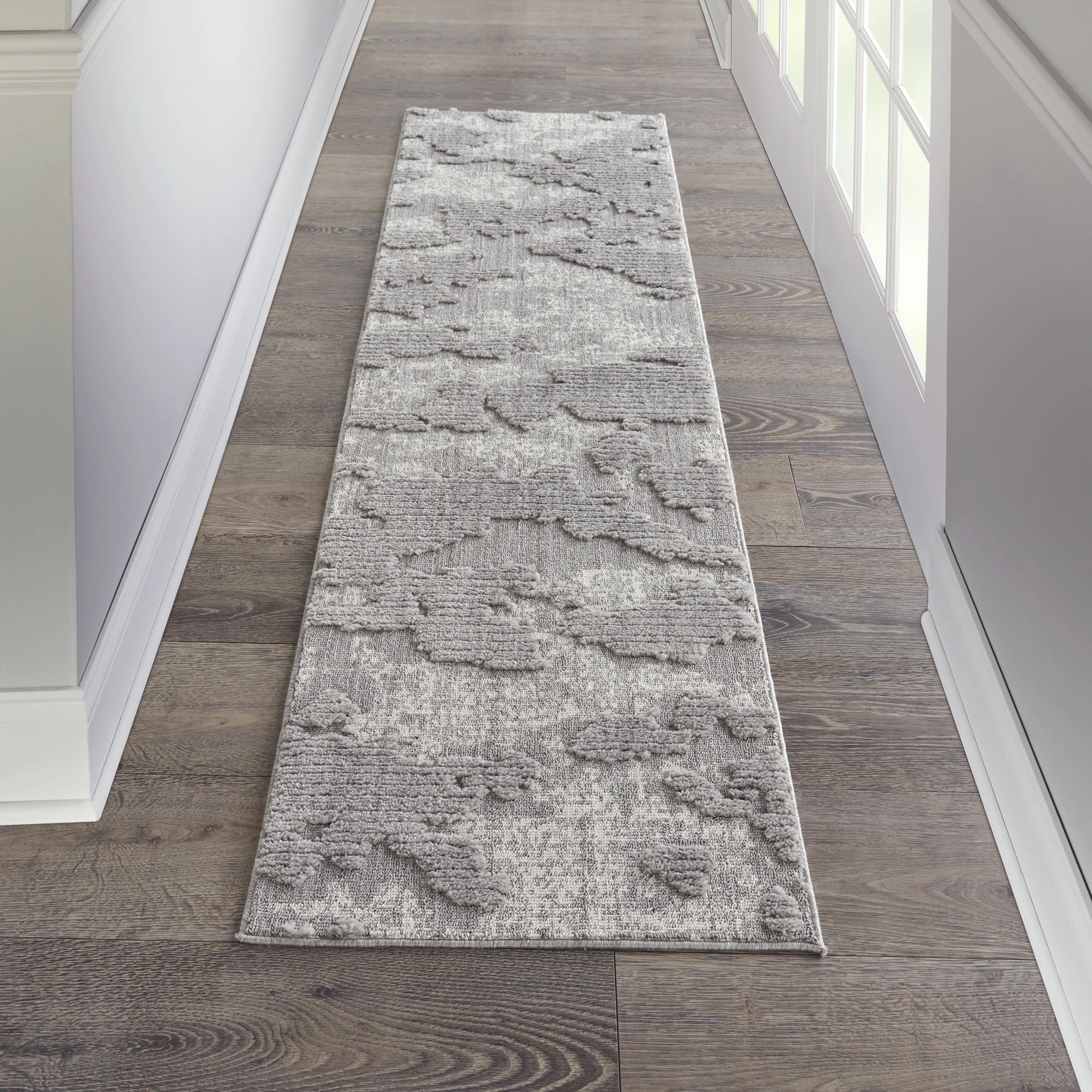 Nourison Textured Contemporary Abstract Grey/Ivory Area Rug Walmart