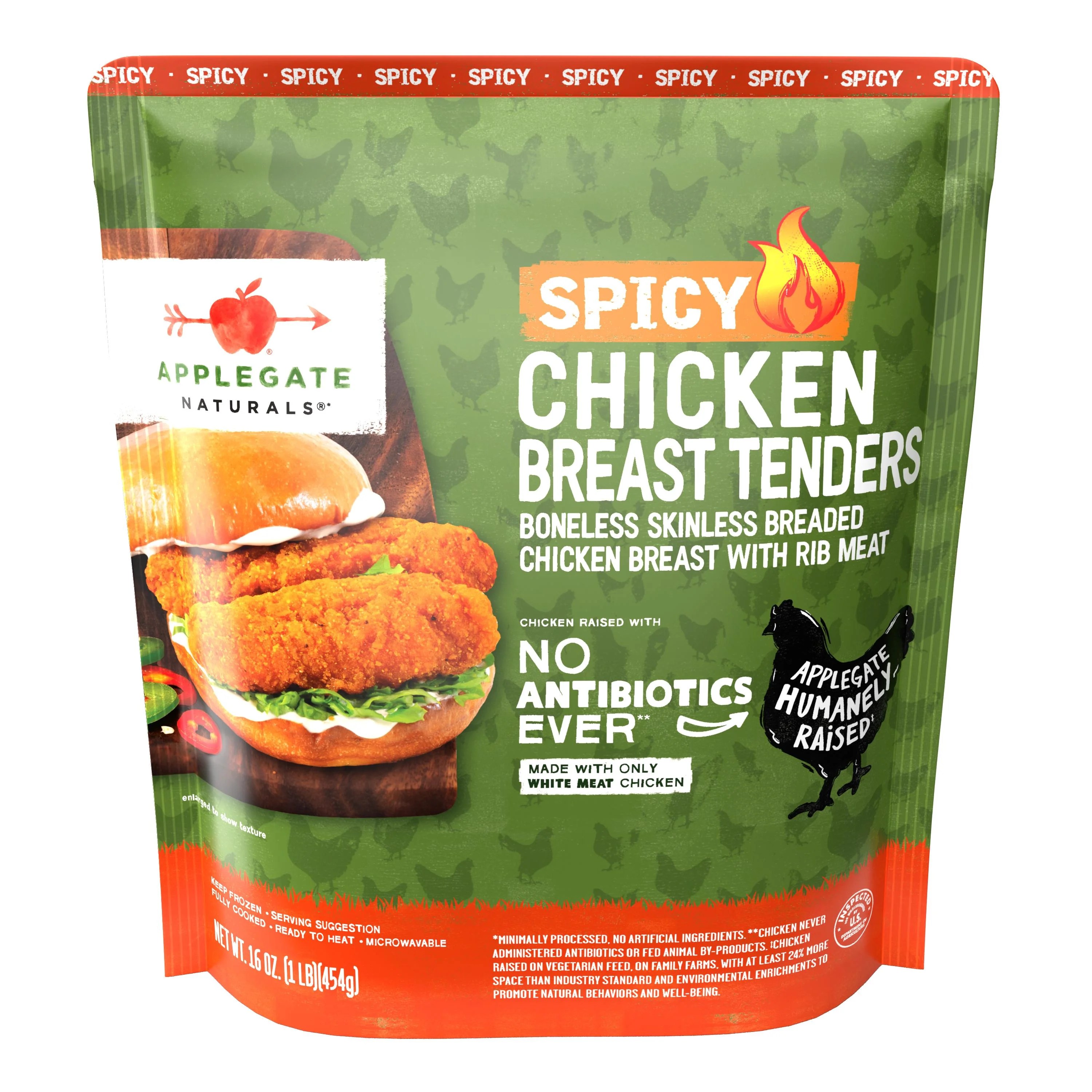 Applegate Natural Spicy Chicken Breast Tenders, 16oz (Frozen)