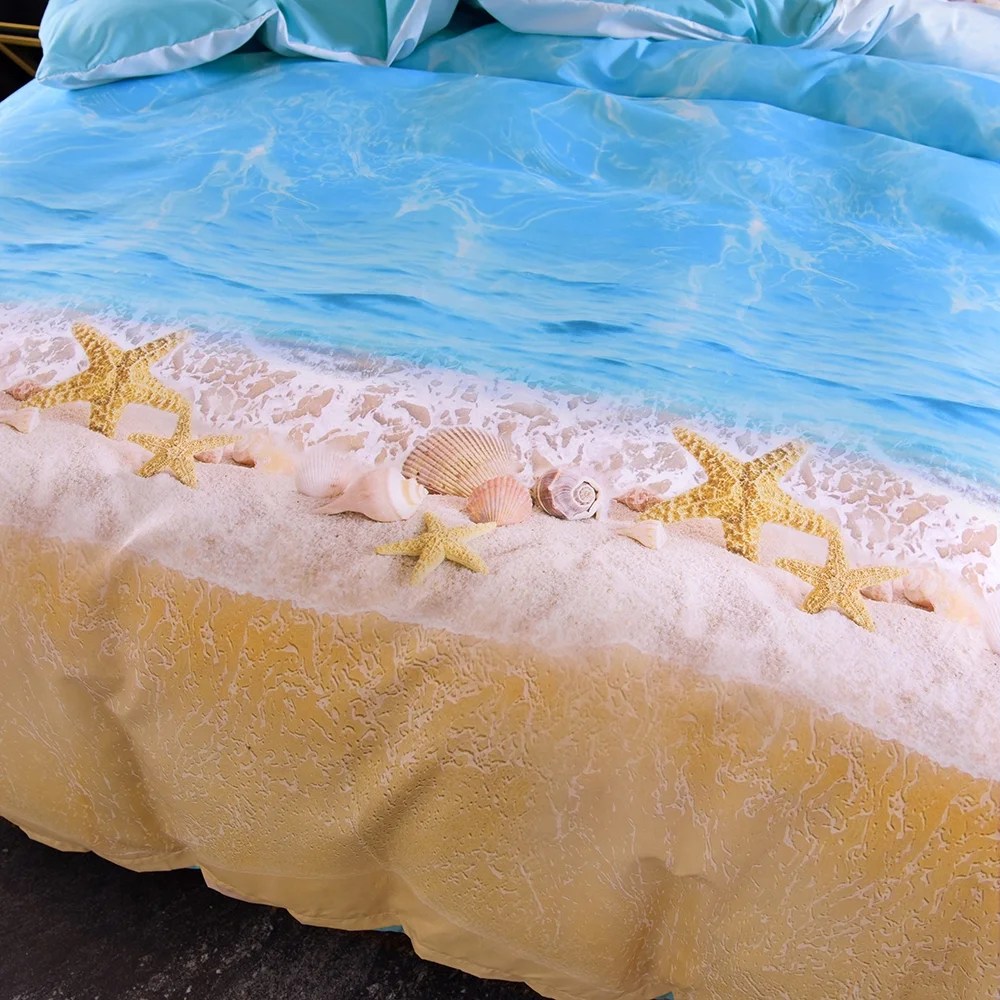 Bedding Set Beach Starfish Pillowcase Bed Sheet Bed Cover Soft And