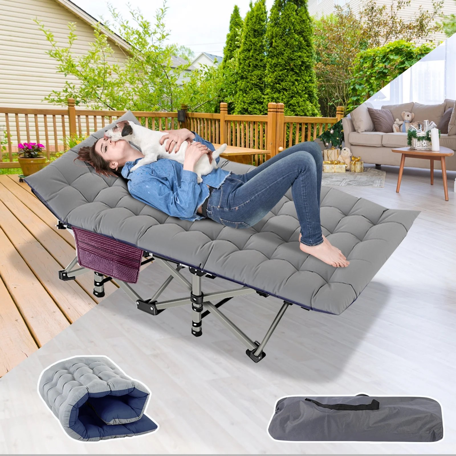 Lilypelle Folding Camping Cot for Adults, Portable Sleeping Cot