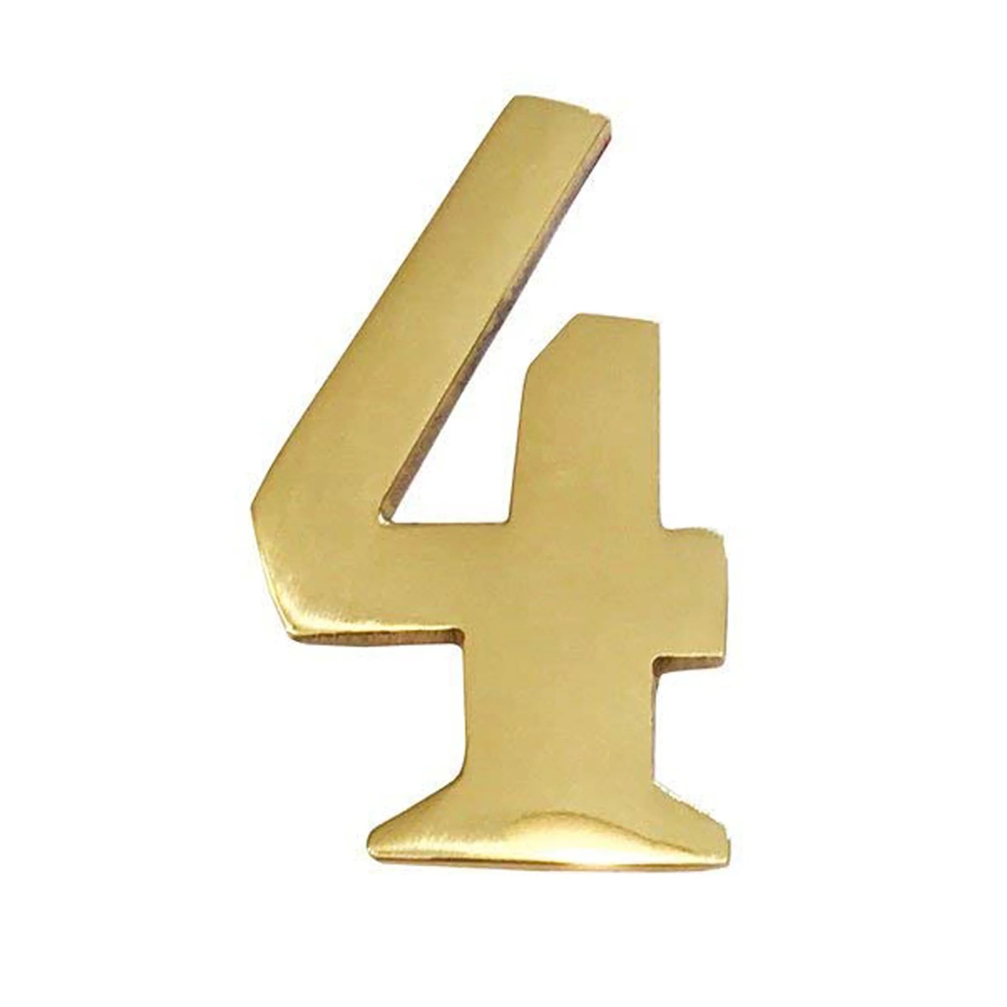 2Inch Brass Mailbox Number 4 Self Adhesive Floating 4 Numbering
