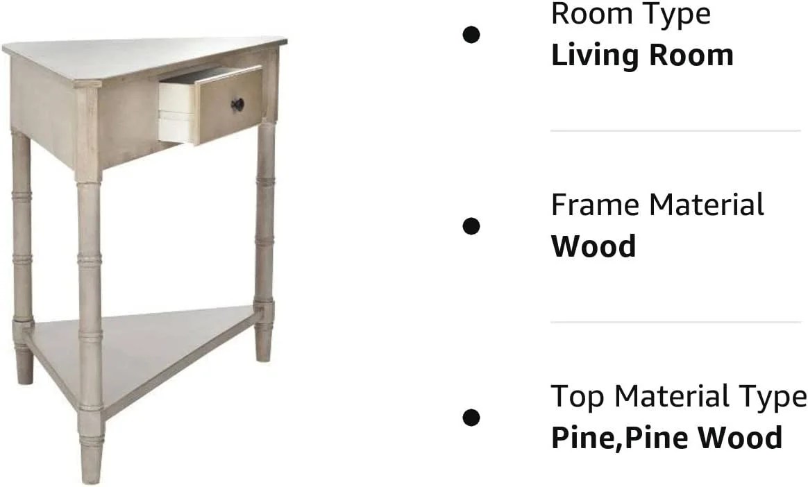 American Homes Collection Gomez Vintage Grey Corner Table