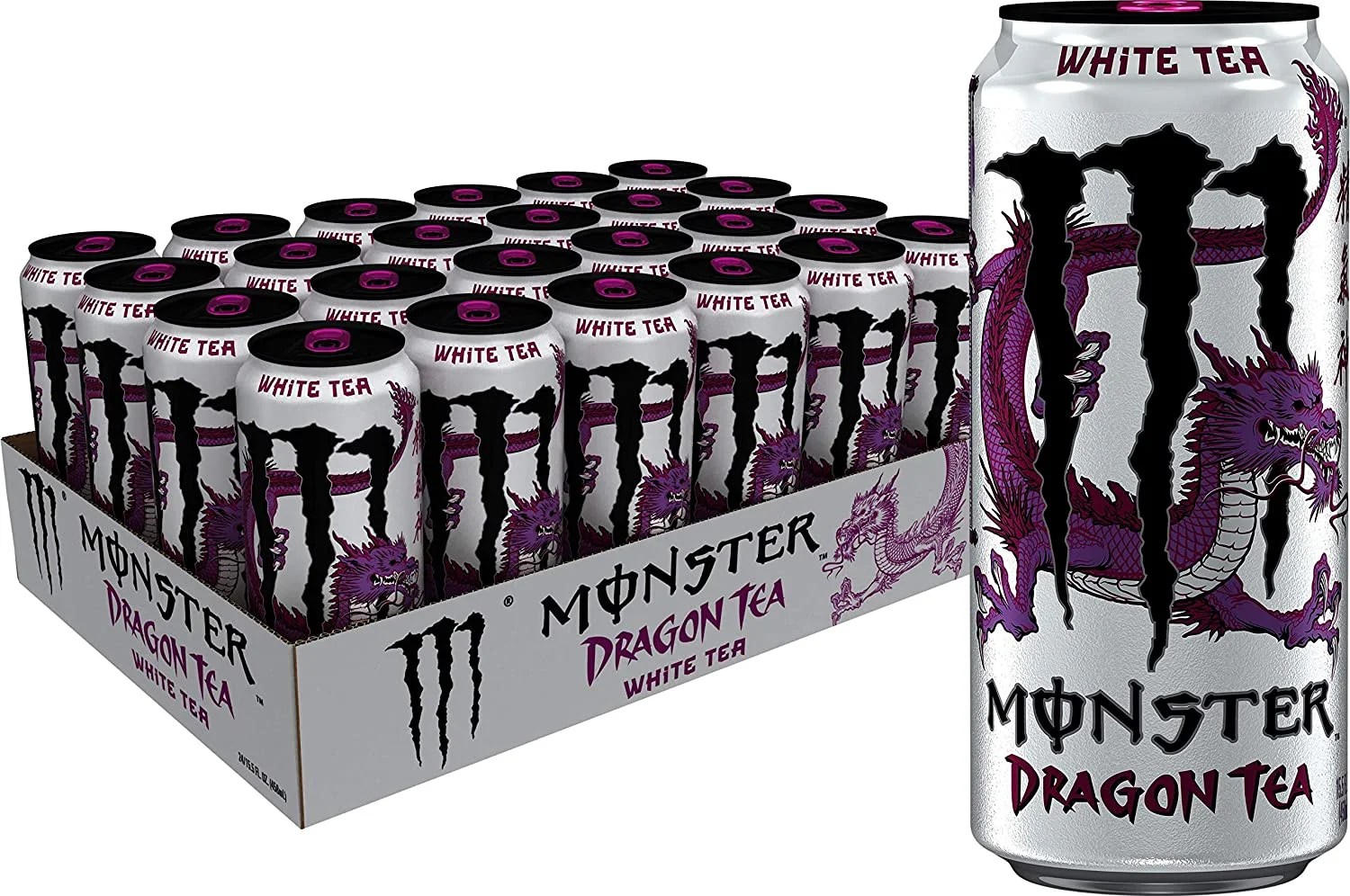 Monster Energy Dragon Tea, White Tea + Dragonfruit, 15.5 oz (Pack of 24