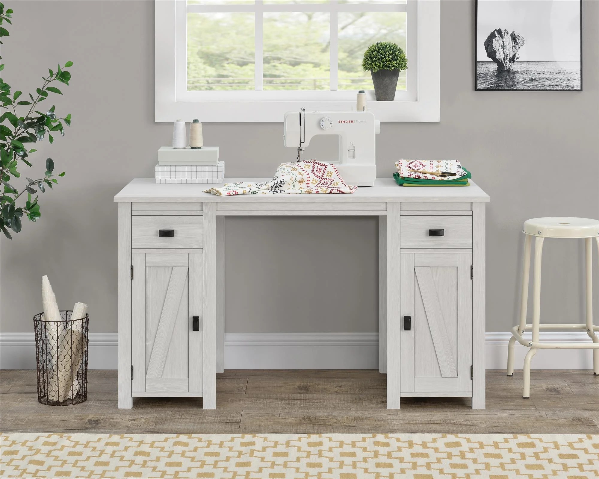 Better Homes & Gardens Bridgeport Craft Table, Sandy Pine
