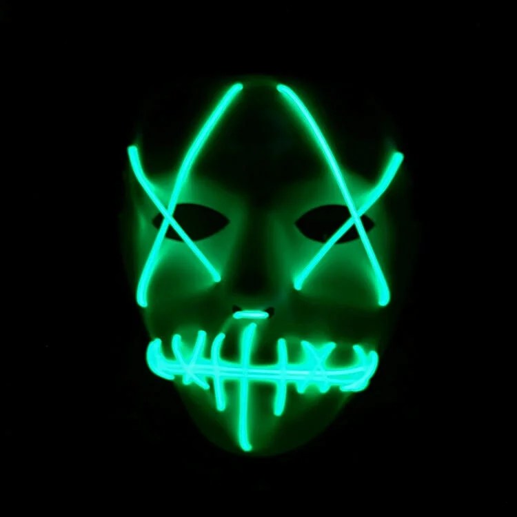 Halloween Clubbing Light Up LED Mask Costume Rave Cosplay Party Purge
