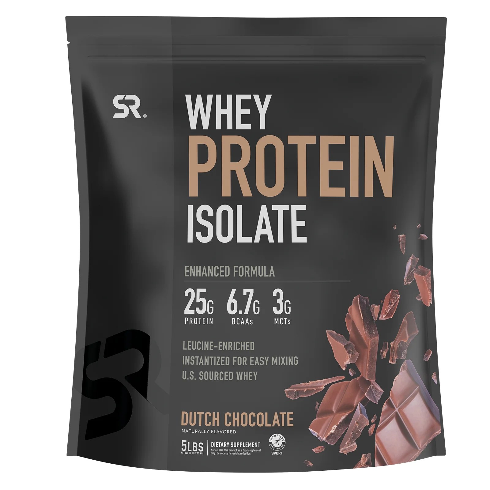 Sports Research Whey Protein Isolate, Dutch Chocolate, 5 lbs (2.27 kg