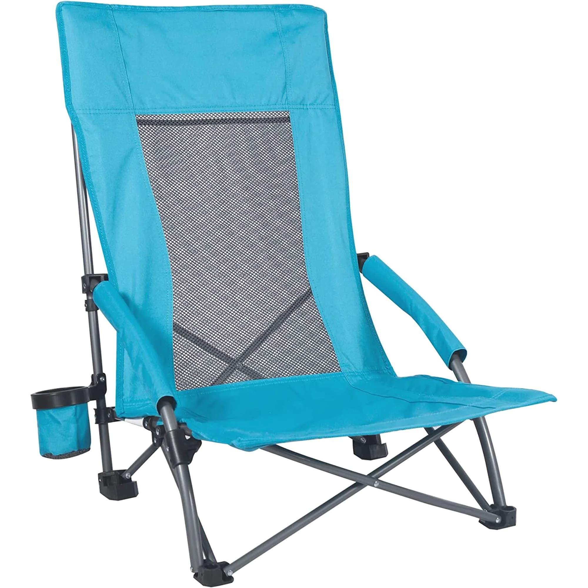 REDCAMP Folding Beach Chair High Back for Adults, Lightweight Low Sand Chair Portable for