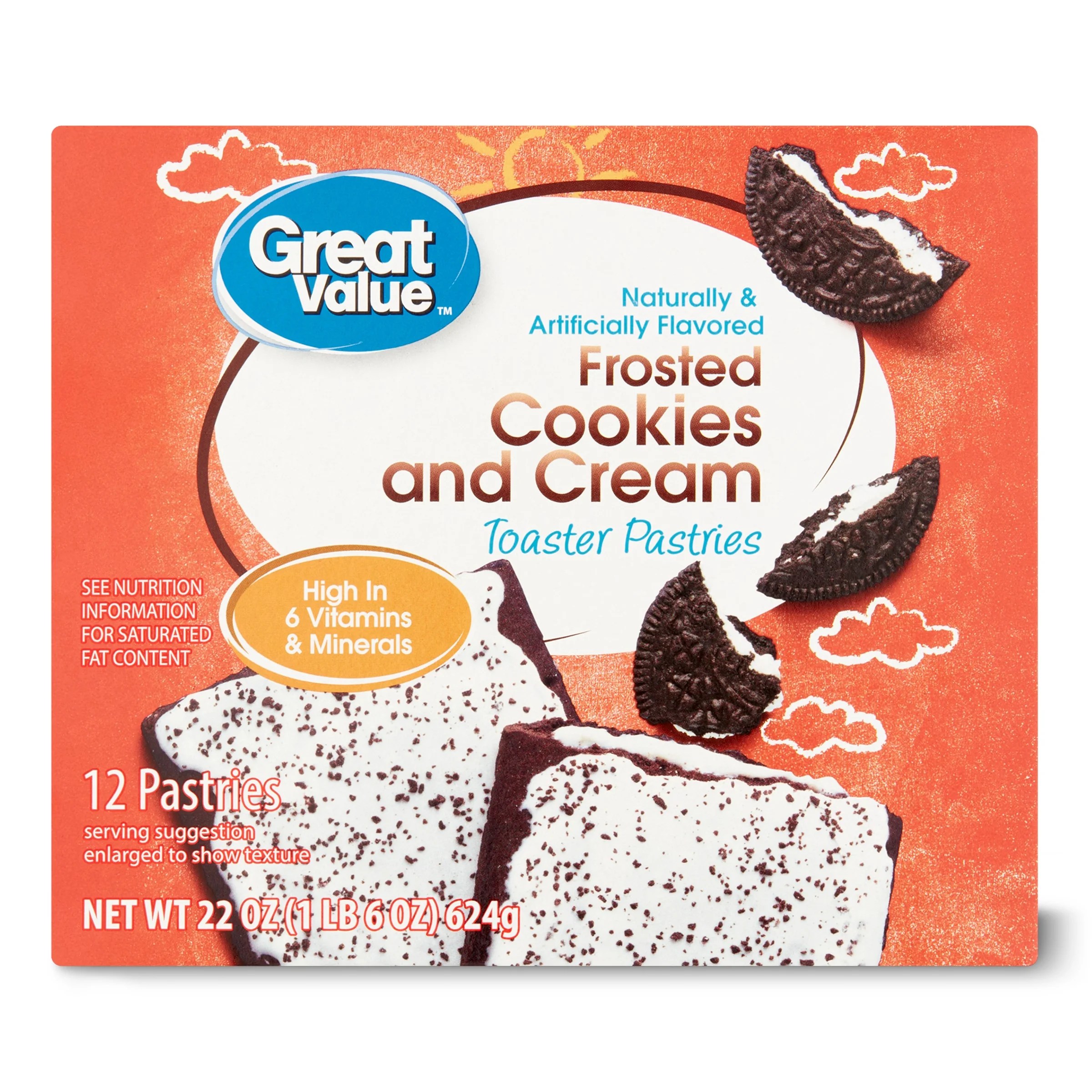 Great Value Frosted Toaster Pastries, Strawberry, 22 Oz, 12 Count