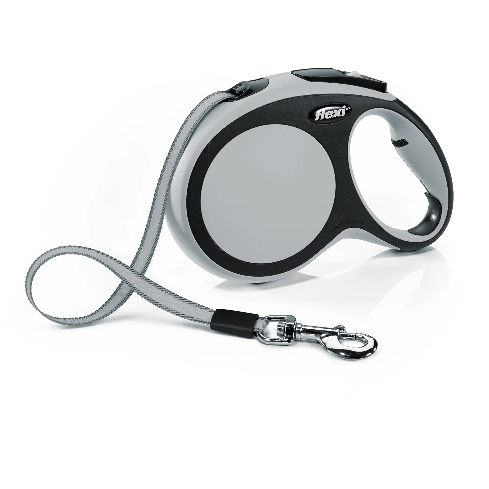 Flexi New Comfort Large Tape Retractable Dog Leash, 26 ft, Grey (For