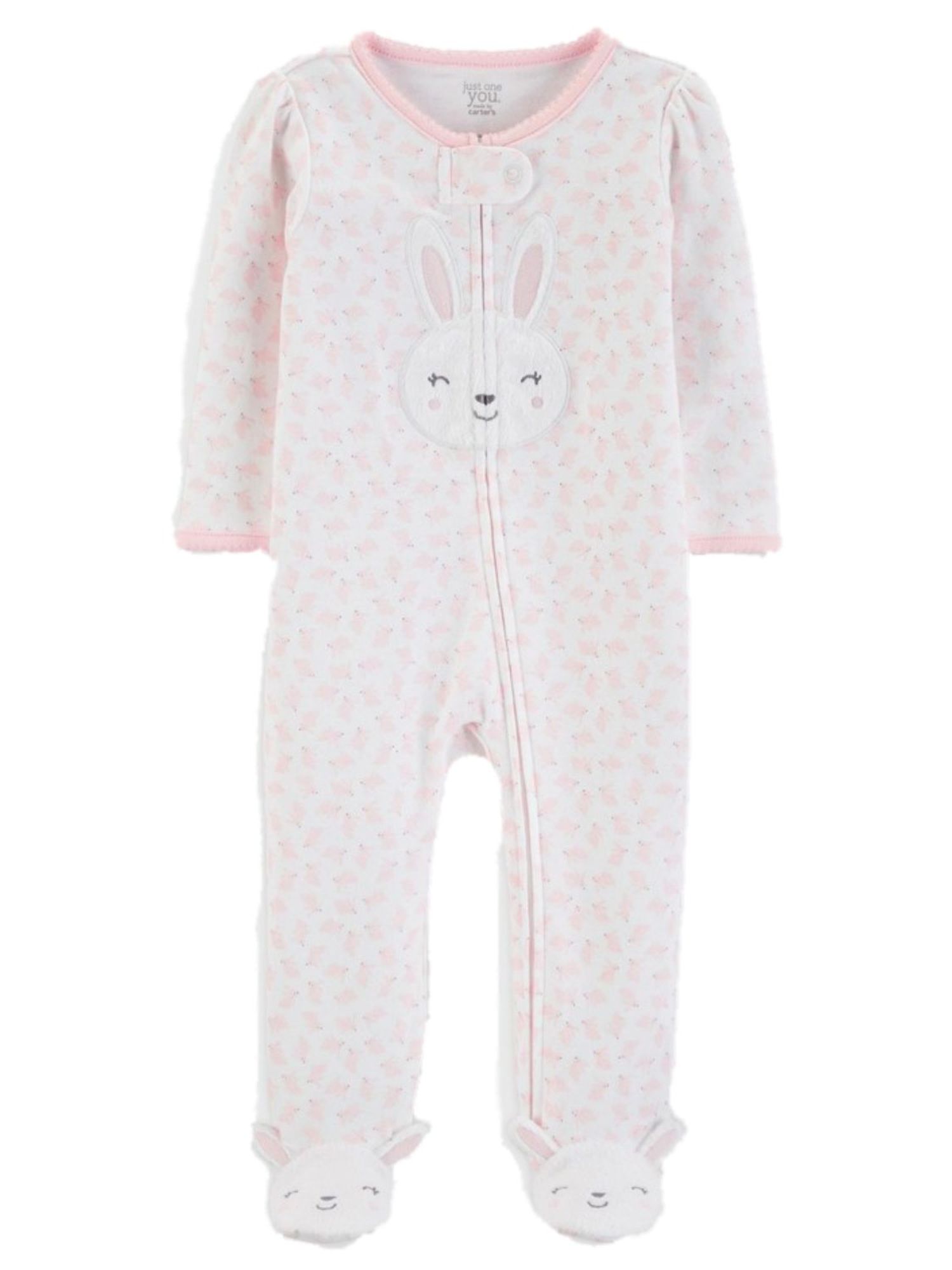 Carters Infant Girls Pink Easter Sleeper Bunny Rabbit Pajamas Sleep